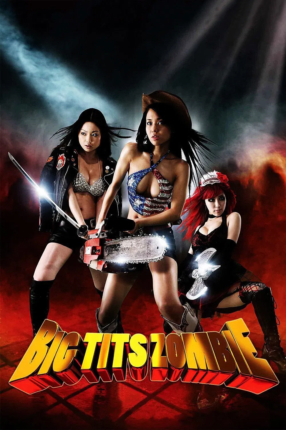Poster chính thức của phim Phim Hành Động, Phim Kinh Dị "Rồng Ngực Khủng" (Big Tits Zombie - 2010), với sự tham gia của diễn viên Sora Aoi và Io Aikawa.