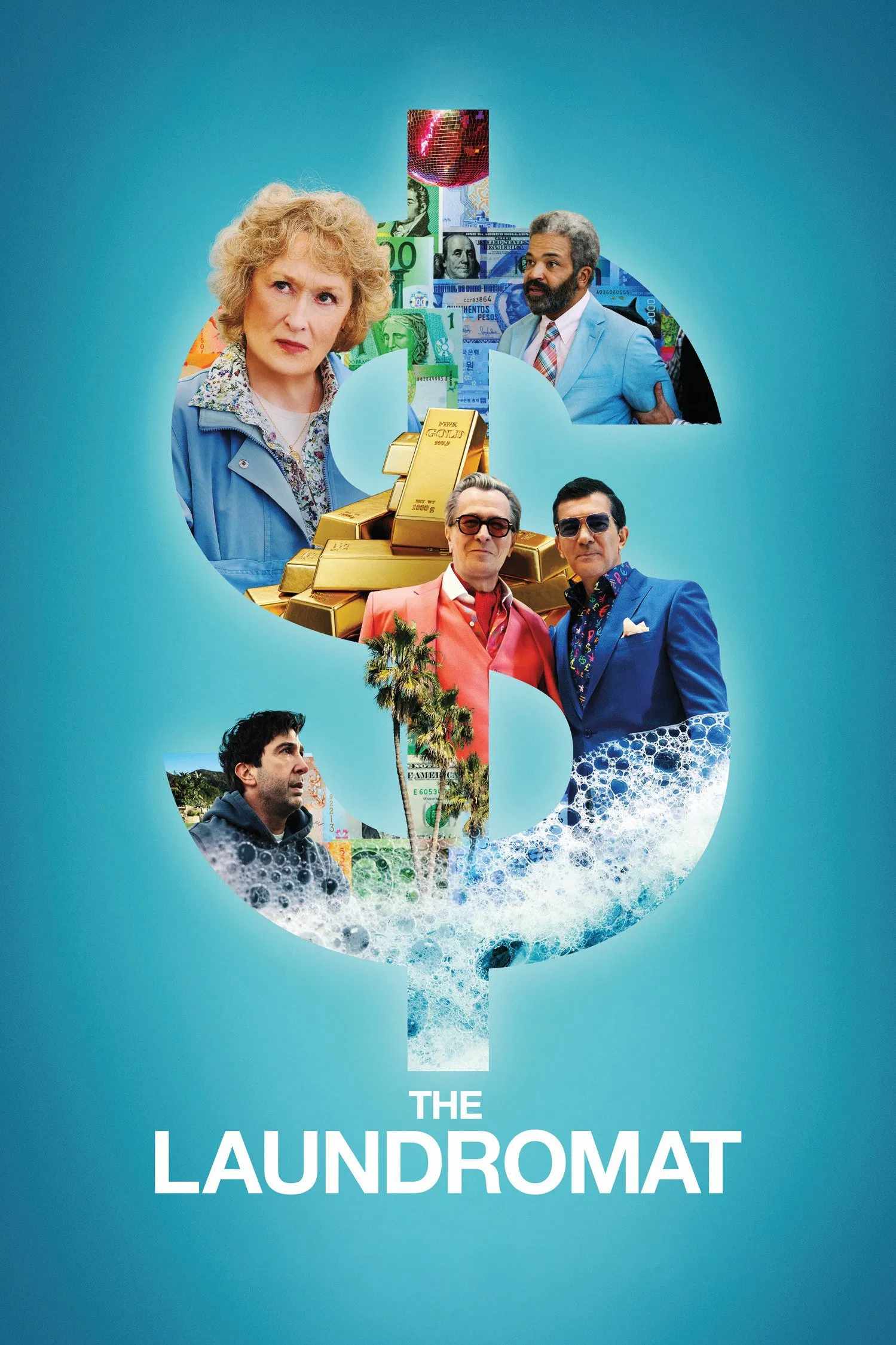 Poster chính thức của phim Phim Hình Sự, Phim Tâm Lý "Rửa tiền: Bê bối tài liệu Panama" (The Laundromat - 2019), với sự tham gia của diễn viên Meryl Streep và Gary Oldman.