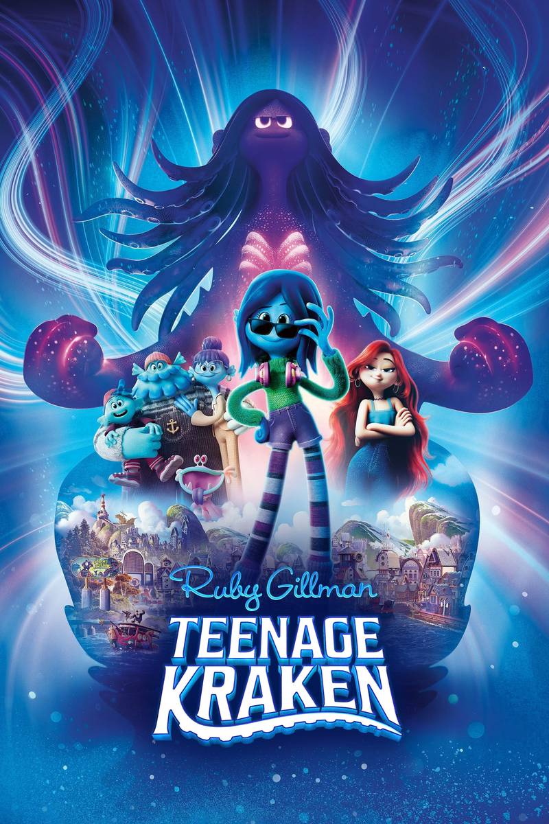 Poster chính thức của phim Phim Hoạt Hình, Phim Gia Đình "Ruby Thủy Quái Tuổi Teen" (Ruby Gillman, Teenage Kraken - 2023), với sự tham gia của diễn viên Trần Đồng Lan và Toni Collette.