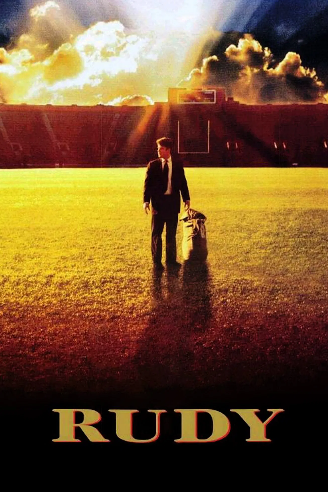 Poster chính thức của phim Phim Tâm Lý, Phim Lịch Sử "Rudy" (Rudy - 1993), với sự tham gia của diễn viên Sean Astin và Jon Favreau.