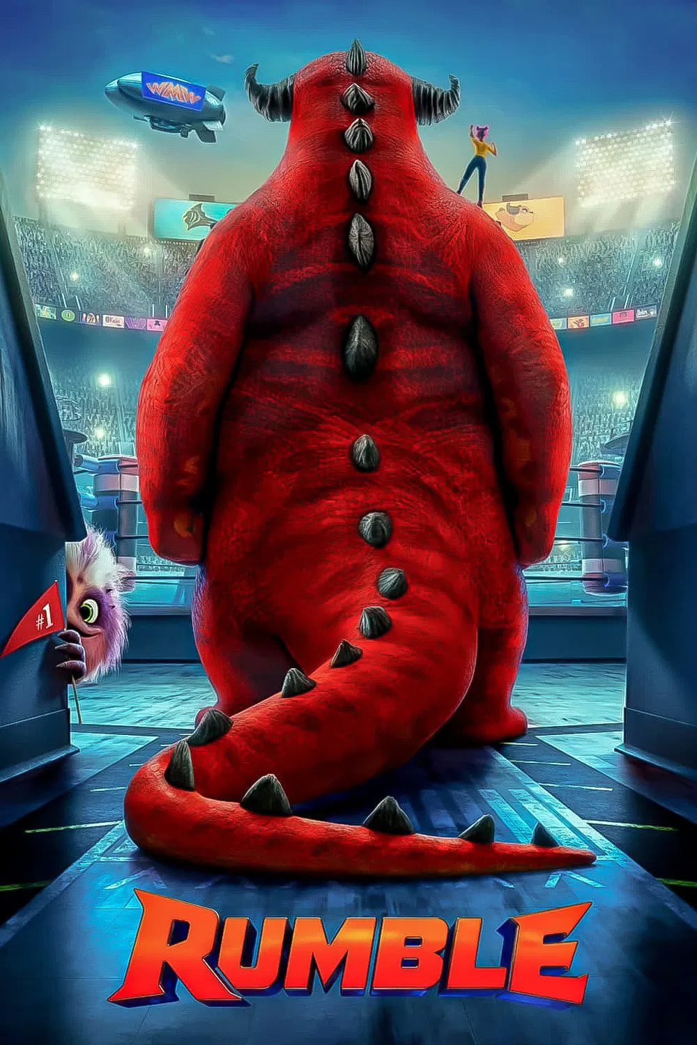 Poster chính thức của phim Phim Hoạt Hình, Phim Gia Đình "Rumble" (Rumble - 2021), với sự tham gia của diễn viên Will Arnett và Geraldine Viswanathan.