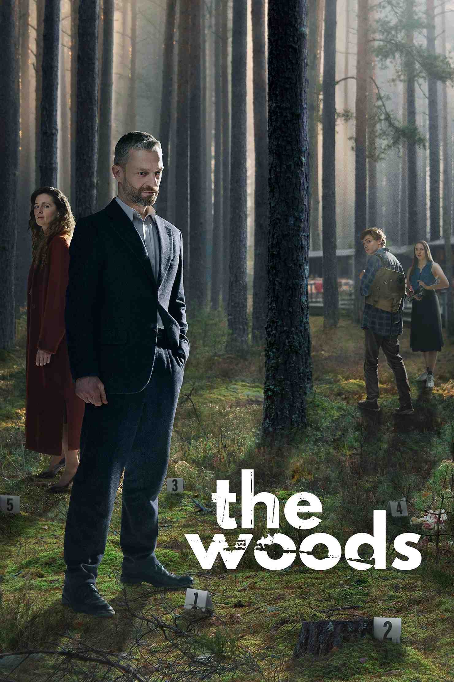 Poster chính thức của phim Phim Tâm Lý, Phim Bí Ẩn "Rừng thẳm" (The Woods - 2020), với sự tham gia của diễn viên Grzegorz Damięcki và Hubert Miłkowski.