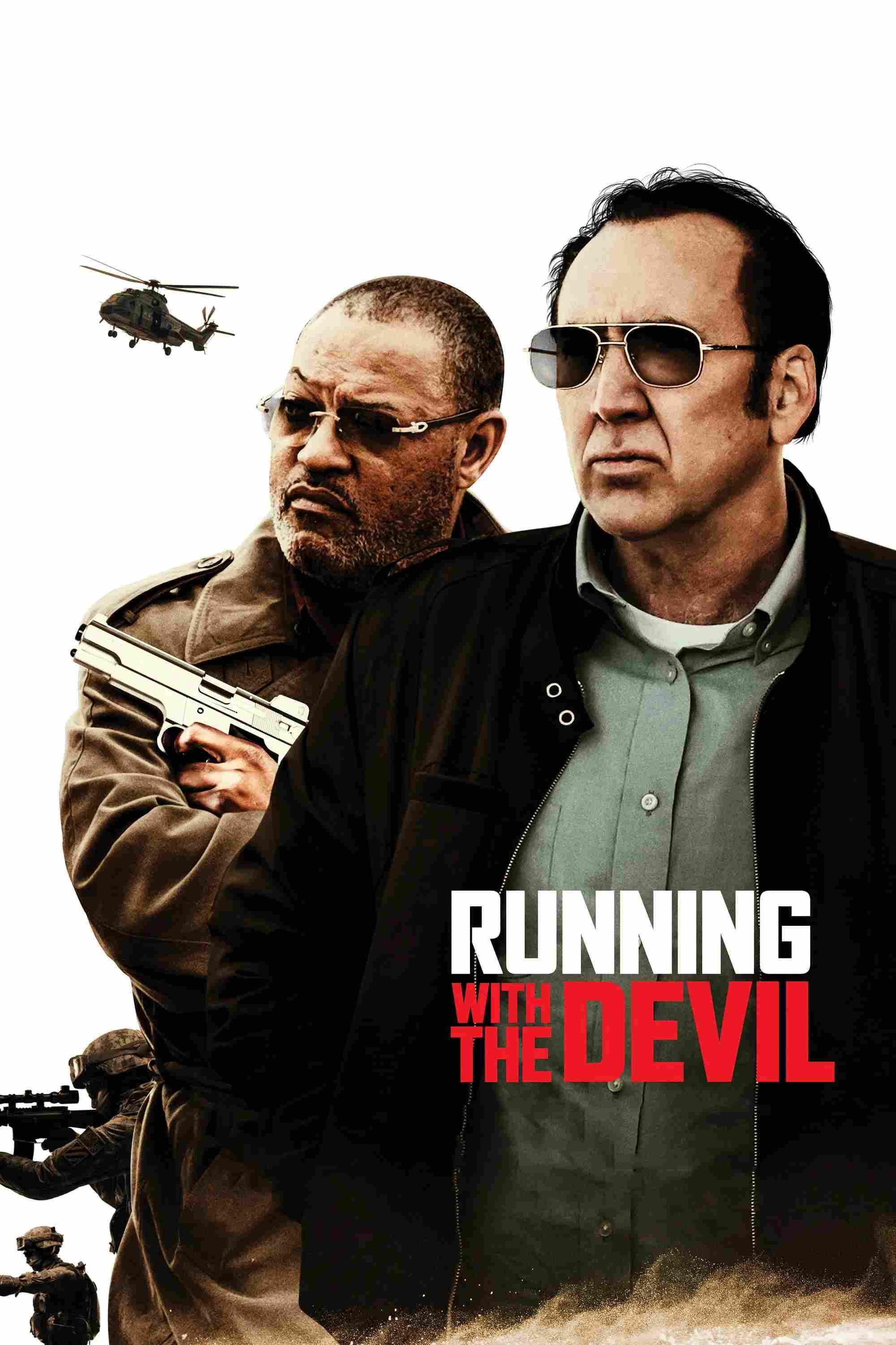 Poster chính thức của phim Phim Hình Sự, Phim Tâm Lý "Running with the Devil" (Running with the Devil - 2019), với sự tham gia của diễn viên Nicolas Cage và Leslie Bibb.