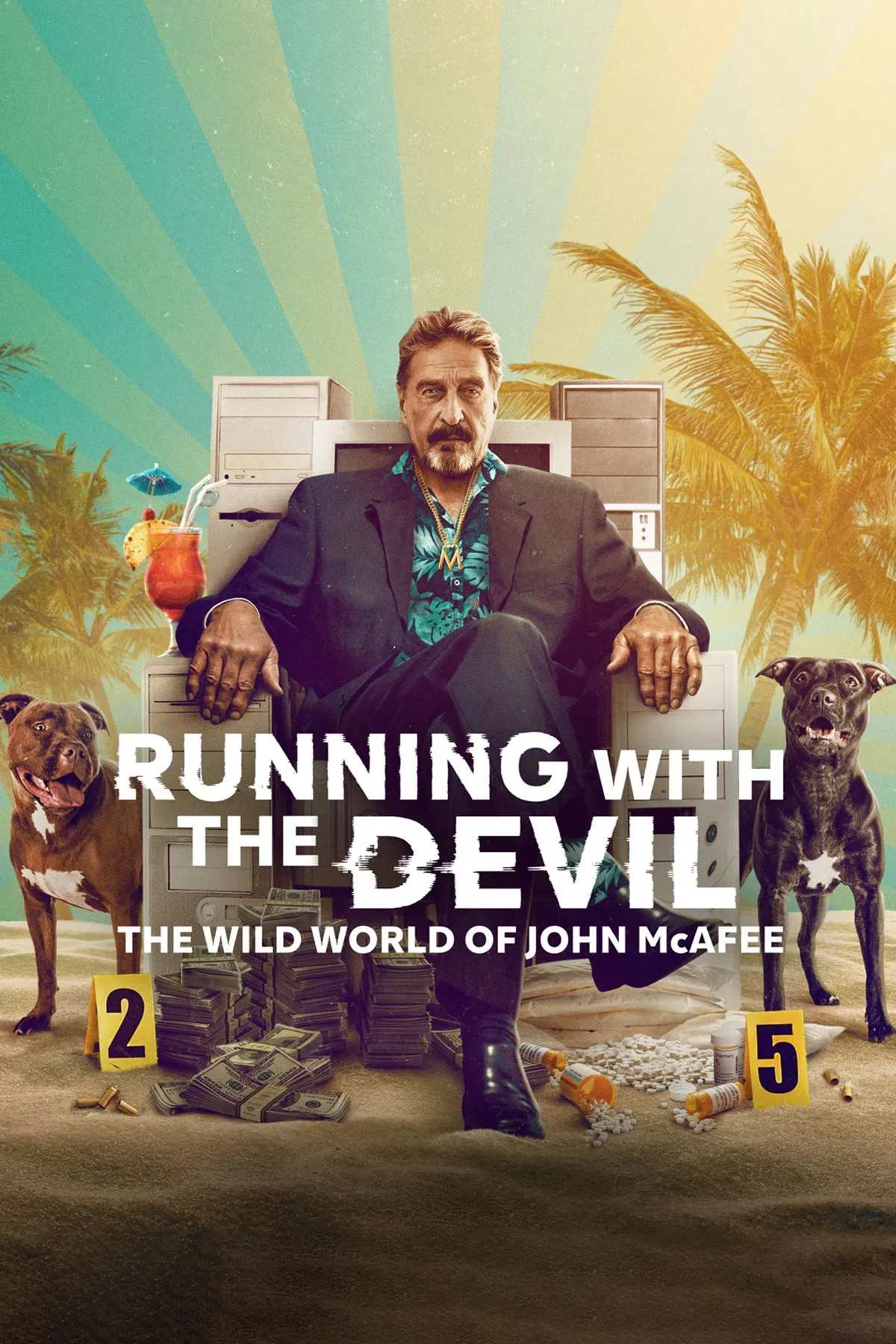 Poster chính thức của phim Phim Tài Liệu, Phim Hình Sự "Running with the Devil: The Wild World of John McAfee" (Running with the Devil: The Wild World of John McAfee - 2022), với sự tham gia của diễn viên John McAfee.