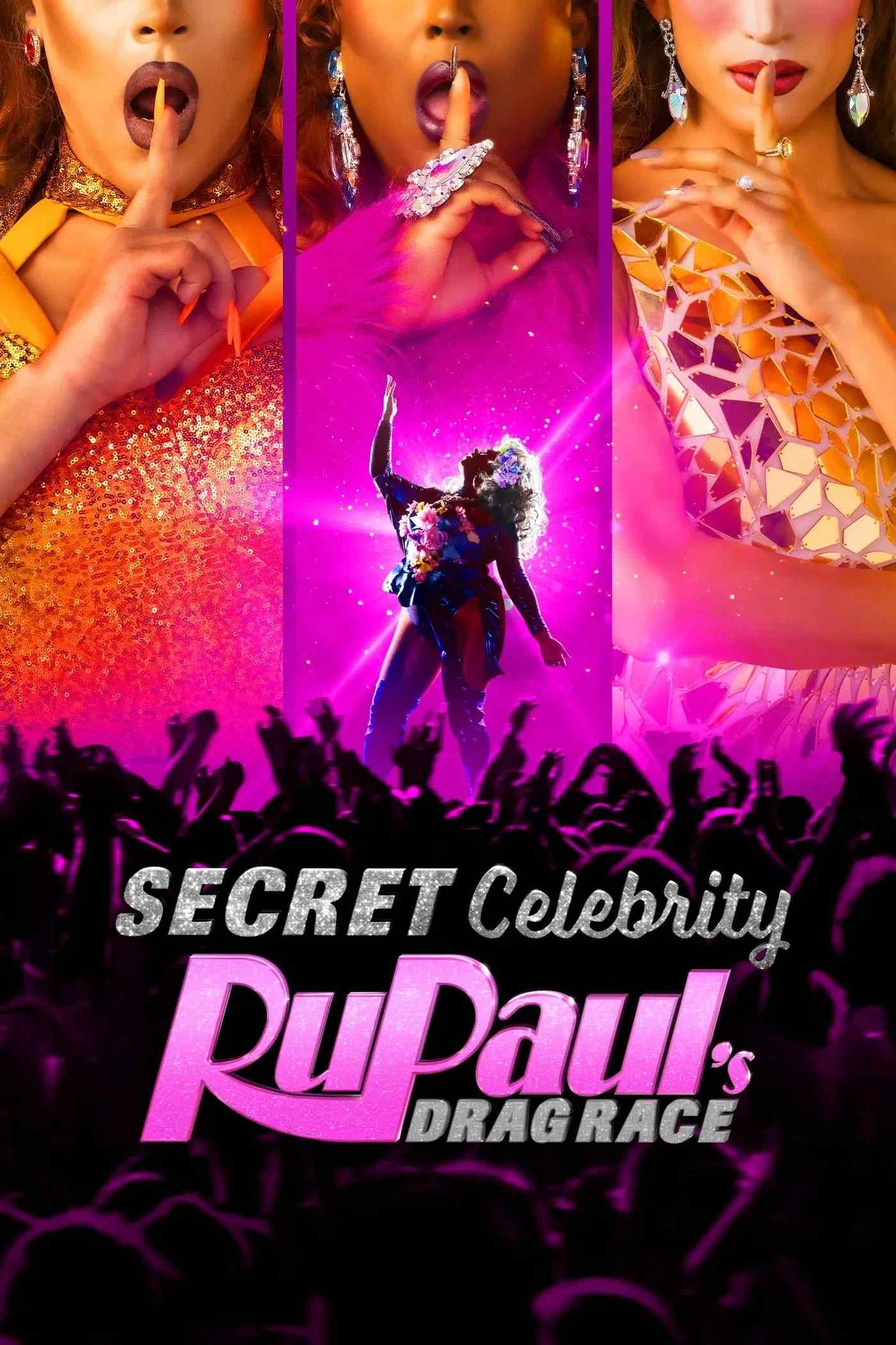 Poster chính thức của phim Truyền Hình Thực Tế "RuPaul's Drag Race: Người nổi tiếng" (Secret Celebrity RuPaul's Drag Race - 2020), với sự tham gia của diễn viên RuPaul và Michelle Visage.