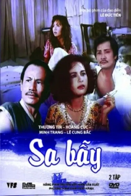 Poster chính thức của phim Phim Hình Sự "Sa Bẫy" (Trapped - 1990), với sự tham gia của diễn viên Lê Cung Bắc và Hoàng Cúc.