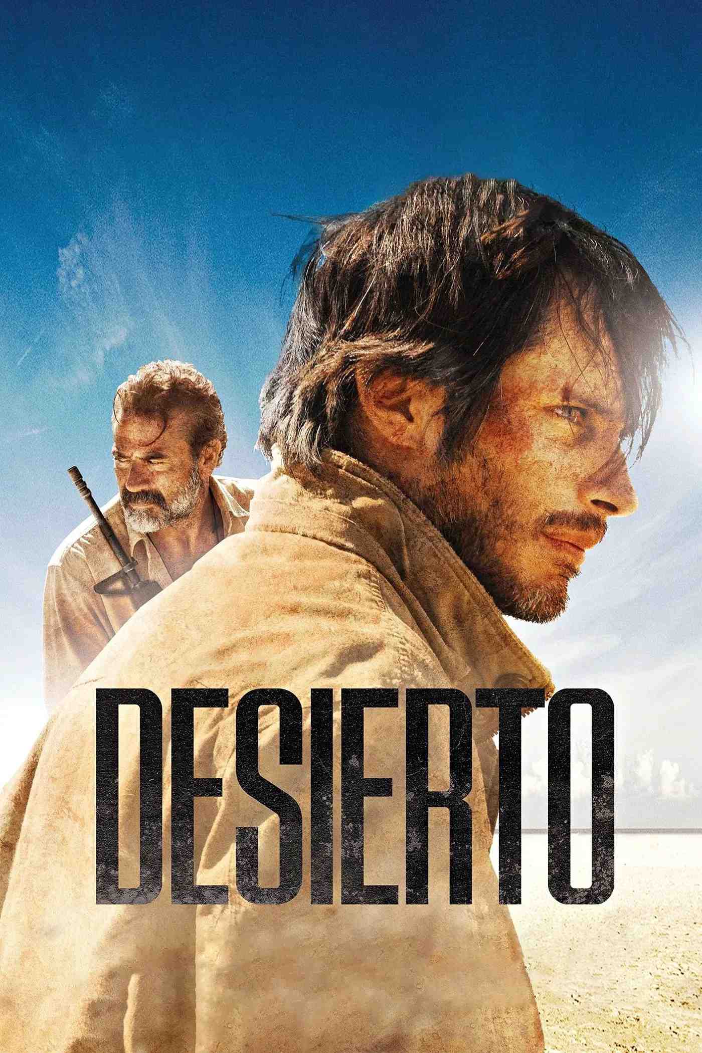 Poster chính thức của phim Phim Giật Gân, Phim Tâm Lý "Sa Mạc Nhuốm Máu" (Desierto - 2015), với sự tham gia của diễn viên Gael García Bernal và Jeffrey Dean Morgan.