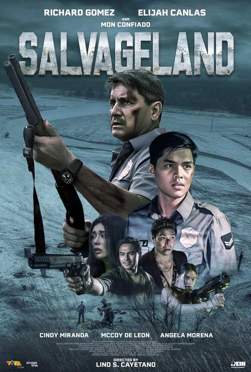 Poster chính thức của phim Phim Miền Tây, Phim Giật Gân "Salvageland" (Salvageland - 2025), với sự tham gia của diễn viên Richard Gomez và Elijah Canlas.
