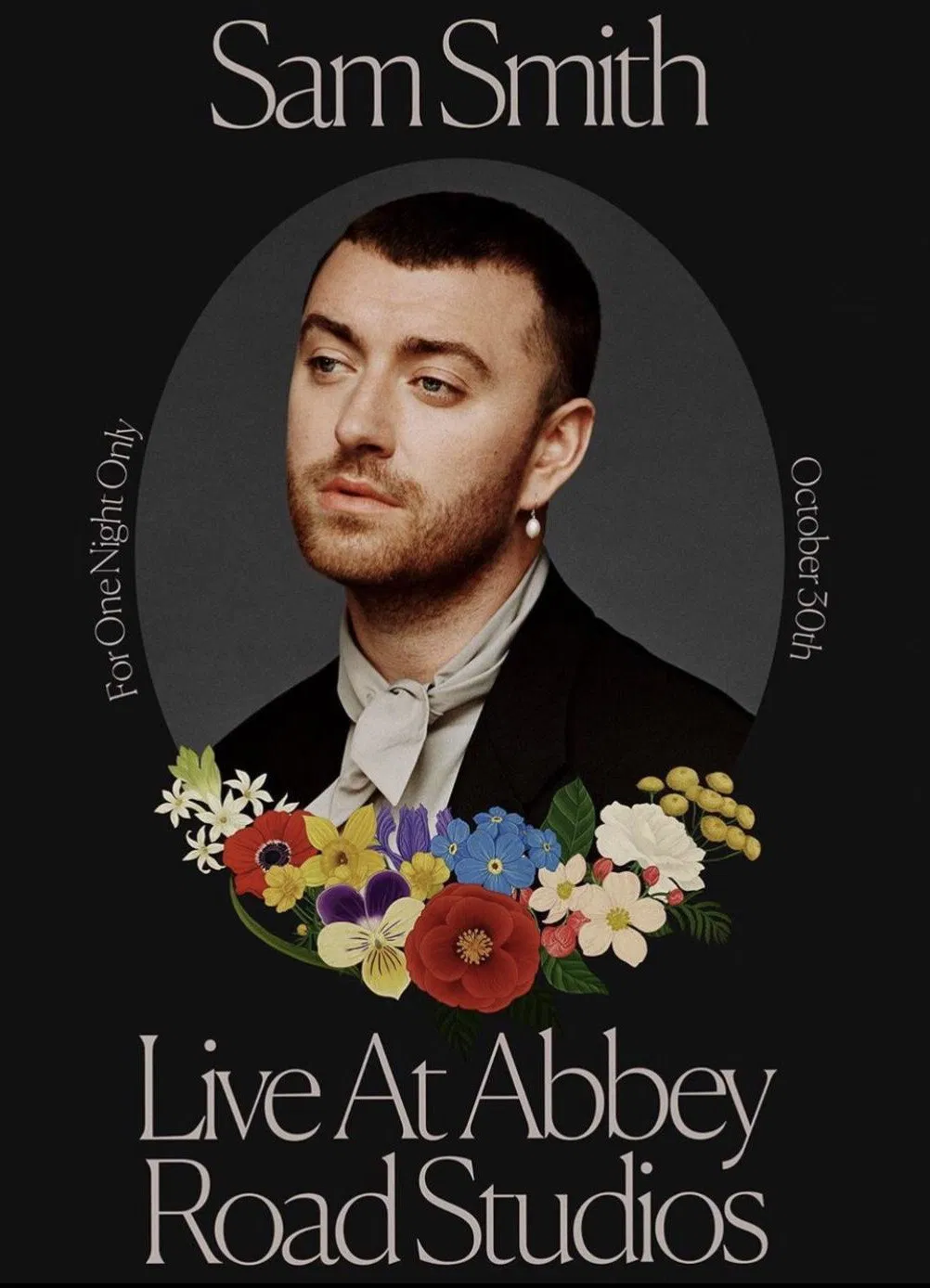 Poster chính thức của phim Phim Ca Nhạc "Sam Smith: Love Goes – Trực tiếp tại Abbey Road Studios" (Sam Smith: Love Goes – Live at Abbey Road Studios - 2021), với sự tham gia của diễn viên Sam Smith.