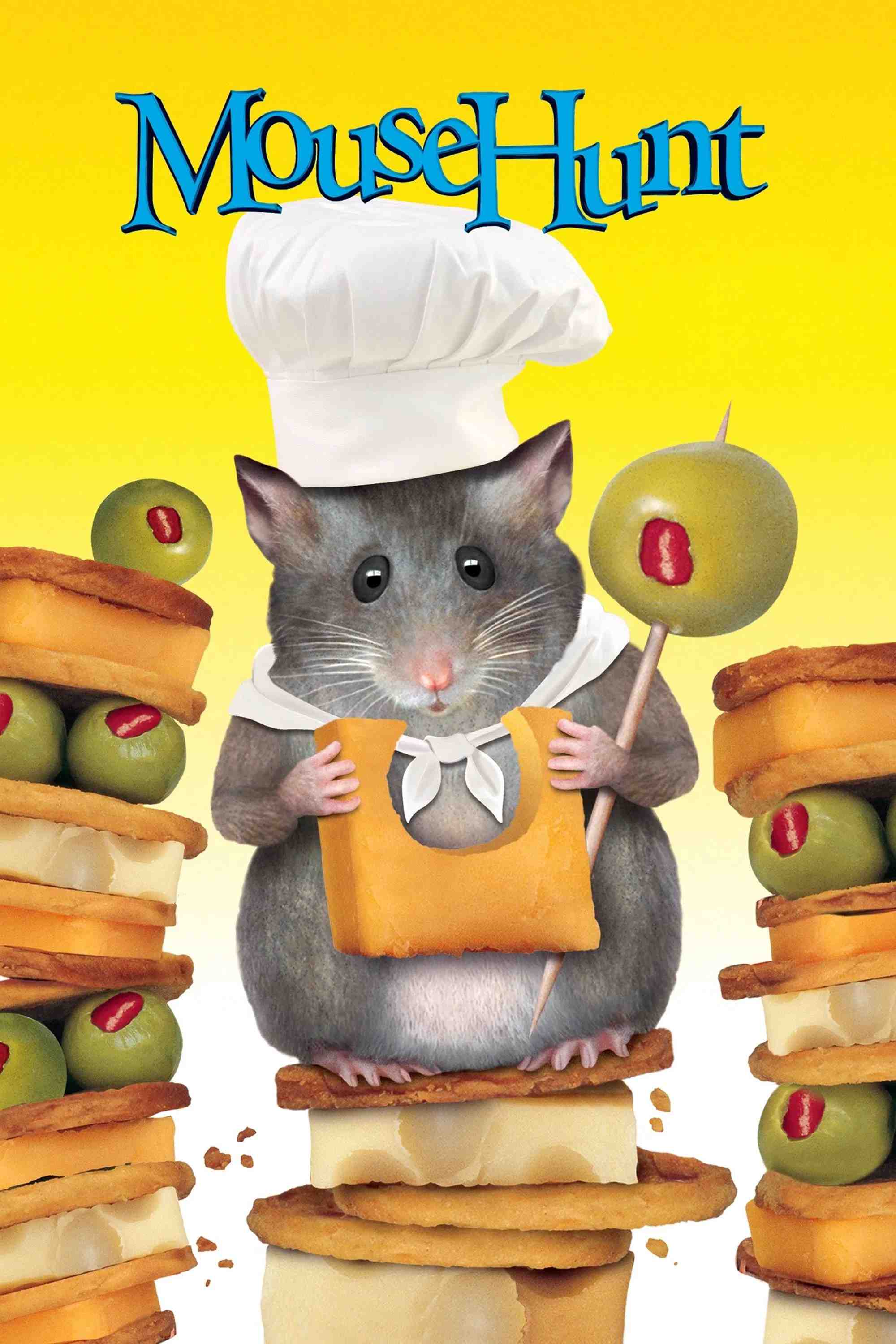 Poster chính thức của phim Phim Hài, Phim Gia Đình "Săn Chuột" (MouseHunt - 1997), với sự tham gia của diễn viên Nathan Lane và Lee Evans.