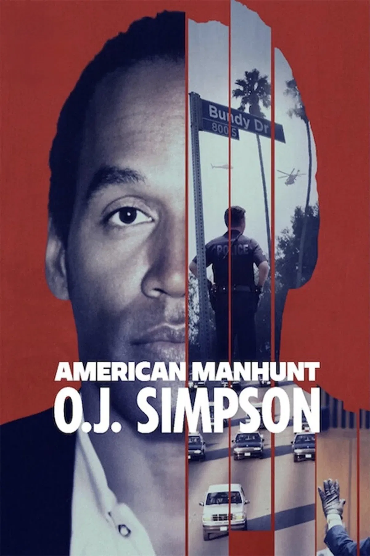 Poster chính thức của phim Phim Tài Liệu, Phim Hình Sự "Săn Lùng Kiểu Mỹ: OJ Simpson" (American Manhunt: O.J. Simpson - 2025), với sự tham gia của diễn viên O. J. Simpson và Kato Kaelin.