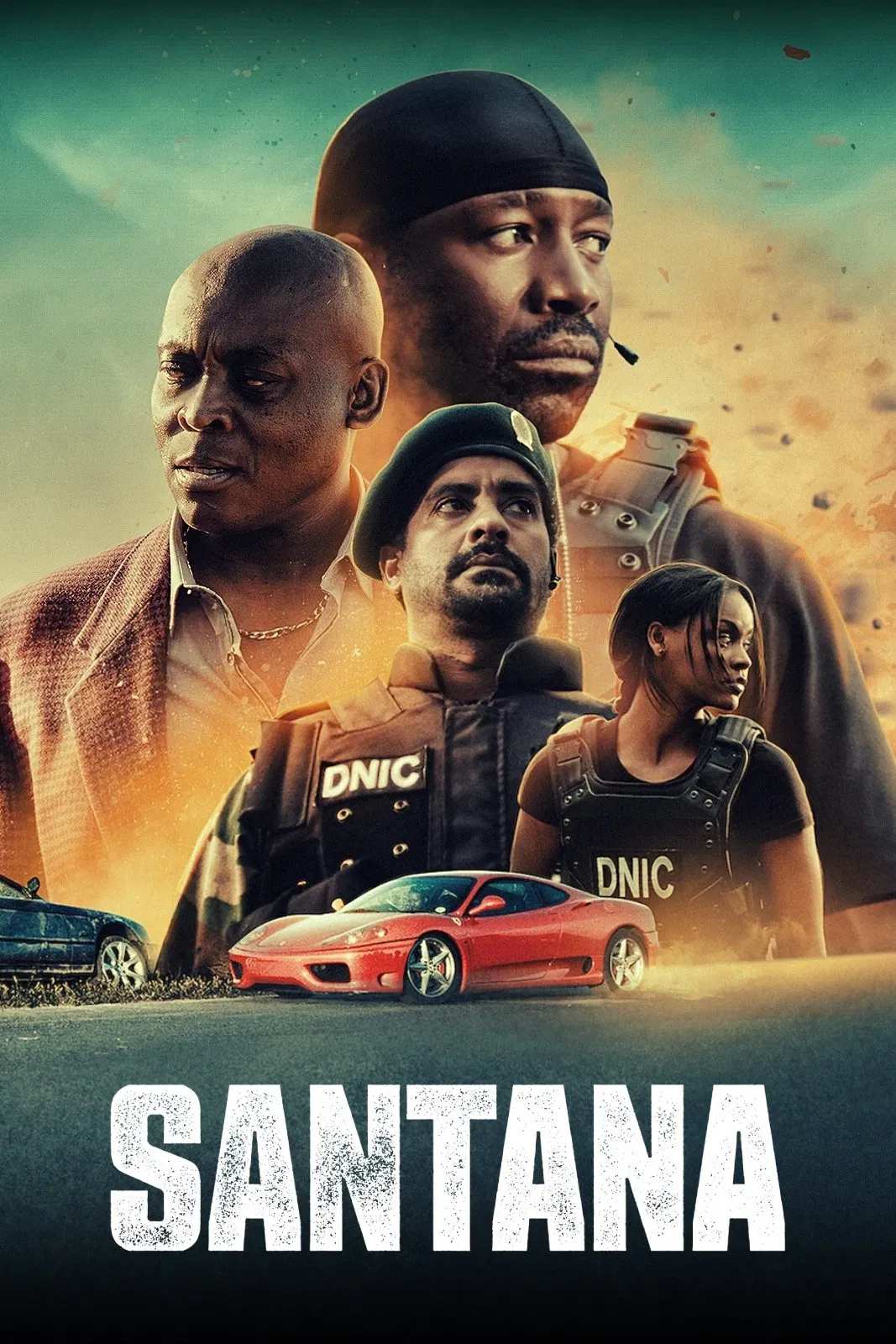 Poster chính thức của phim Phim Hành Động "Santana" (Santana - 2020), với sự tham gia của diễn viên Raúl Rosário và David O'Hara.