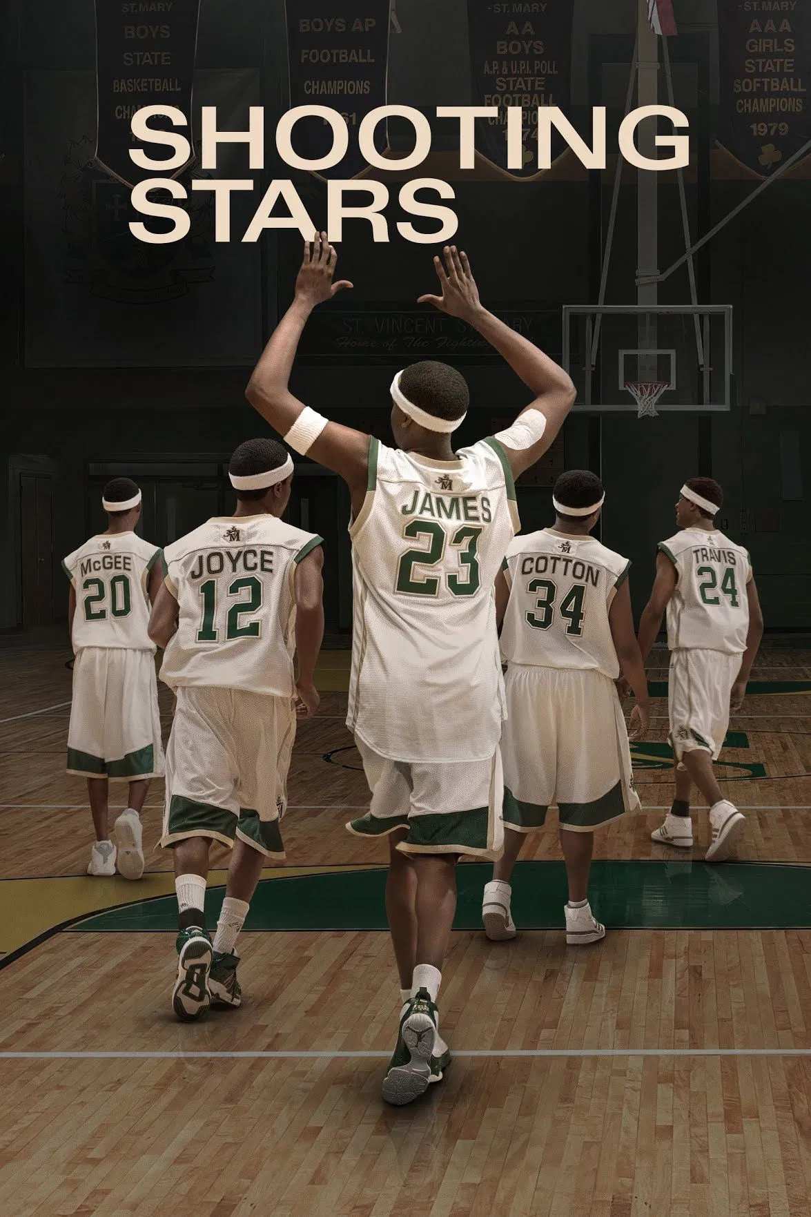 Poster chính thức của phim Phim Tâm Lý "Sao Băng" (Shooting Stars - 2023), với sự tham gia của diễn viên Mookie Cook và Dermot Mulroney.
