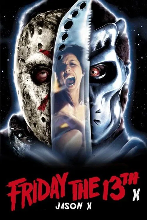 Poster chính thức của phim Phim Kinh Dị, Phim Viễn Tưởng "Sát Nhân Đông Lạnh" (Jason X - 2001), với sự tham gia của diễn viên Kane Hodder và Jeff Geddis.