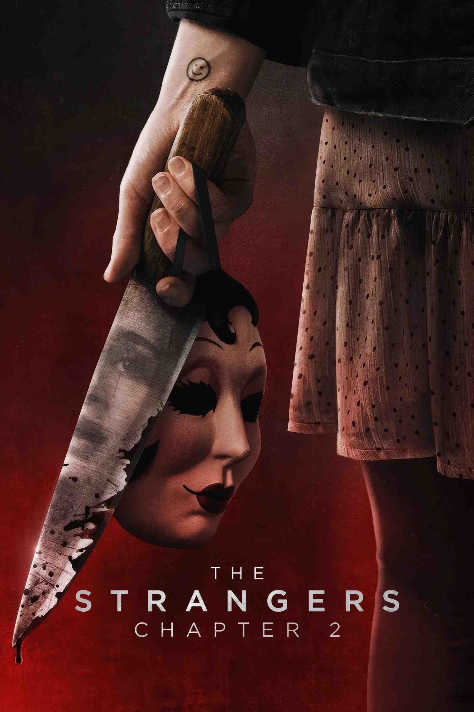 Poster chính thức của phim Phim Kinh Dị, Phim Giật Gân "Sát Nhân Giấu Mặt: Chương 2" (The Strangers: Chapter 2 - 2025), với sự tham gia của diễn viên Madelaine Petsch và Froy Gutierrez.