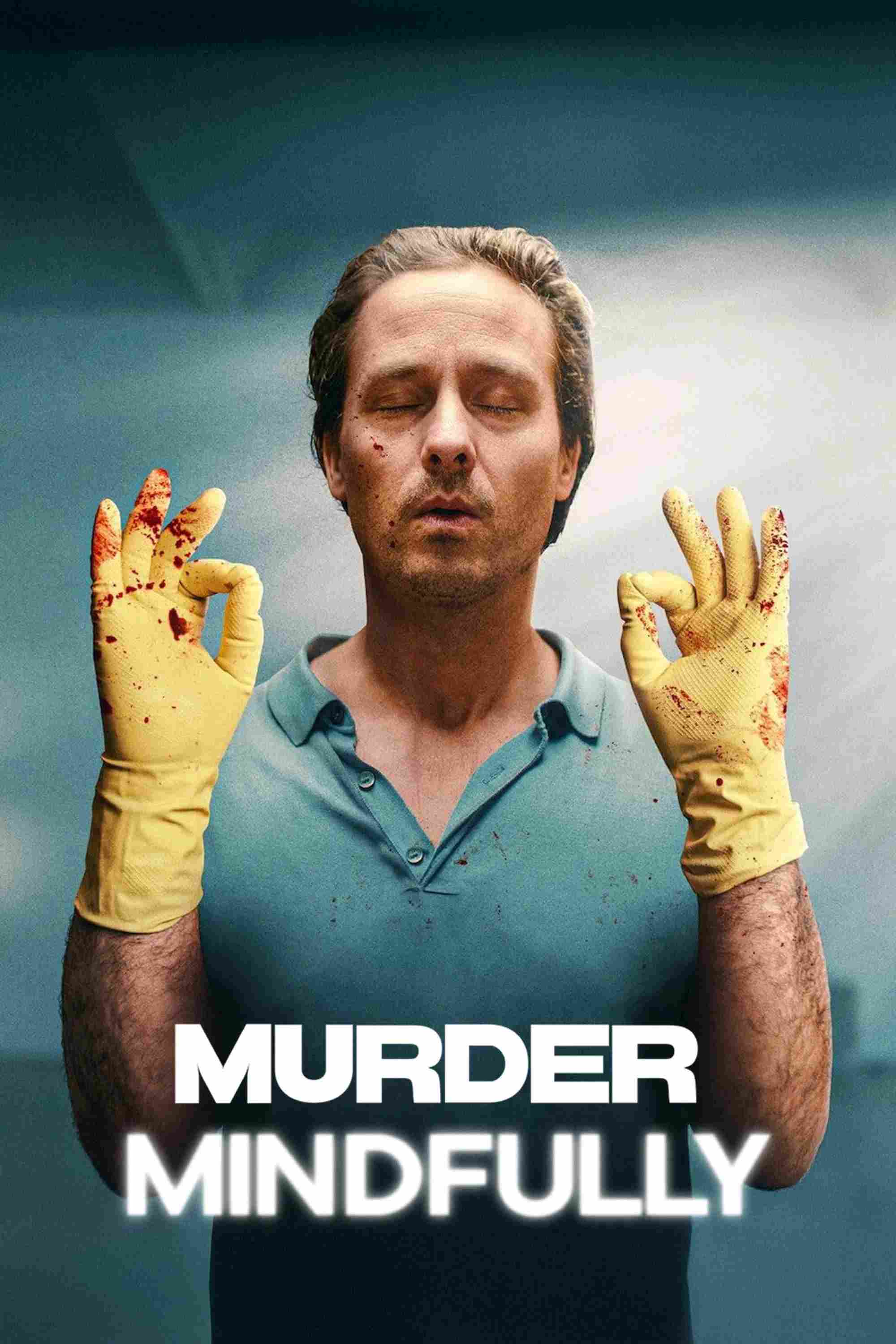 Poster chính thức của phim Phim Hài, Phim Hình Sự "Sát nhân hữu ý" (Murder Mindfully - 2024), với sự tham gia của diễn viên Tom Schilling và Emily Cox.