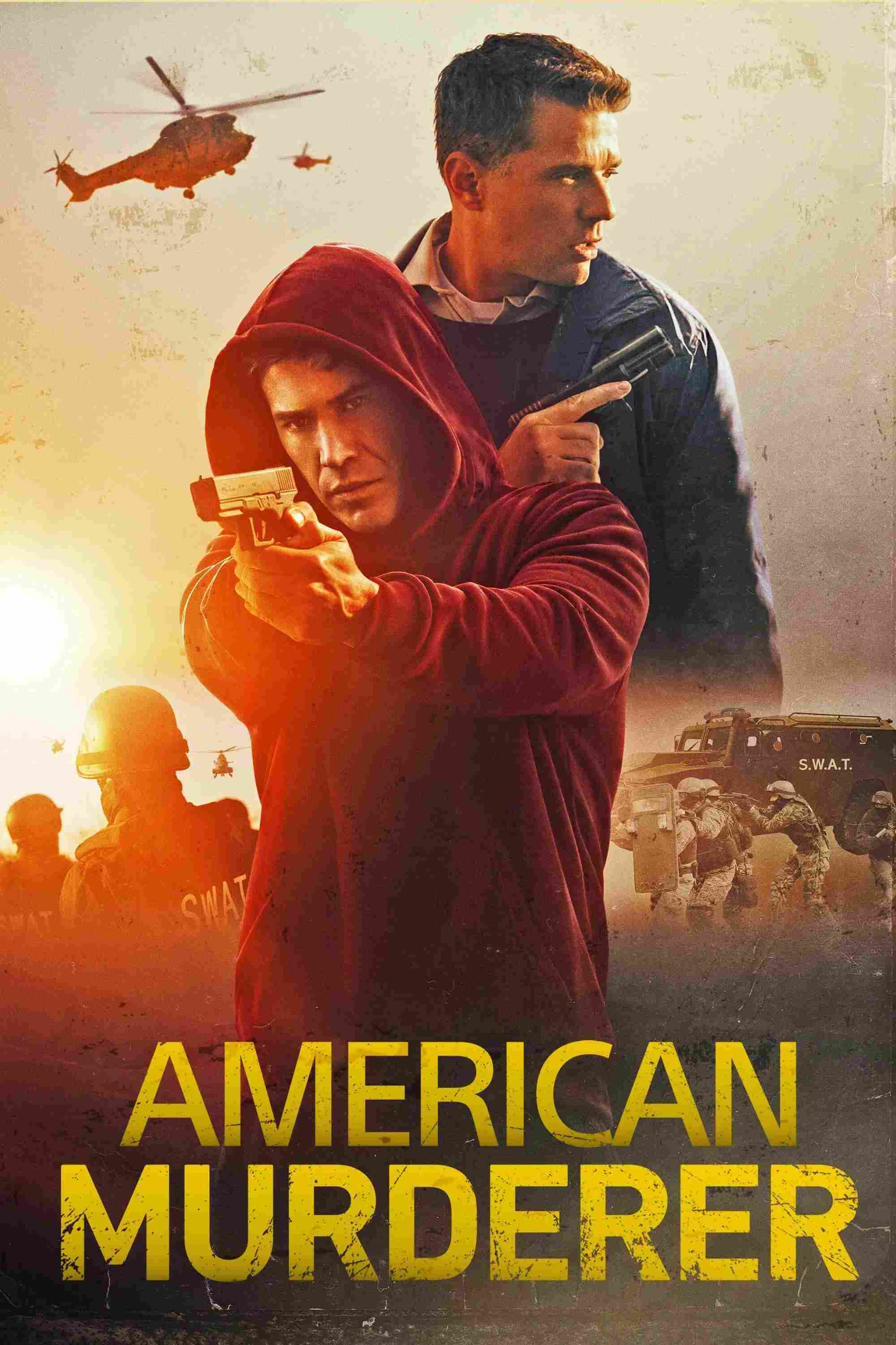 Poster chính thức của phim Phim Hình Sự, Phim Tâm Lý "Sát Nhân Nước Mỹ" (American Murderer - 2022), với sự tham gia của diễn viên Tom Pelphrey và Ryan Phillippe.