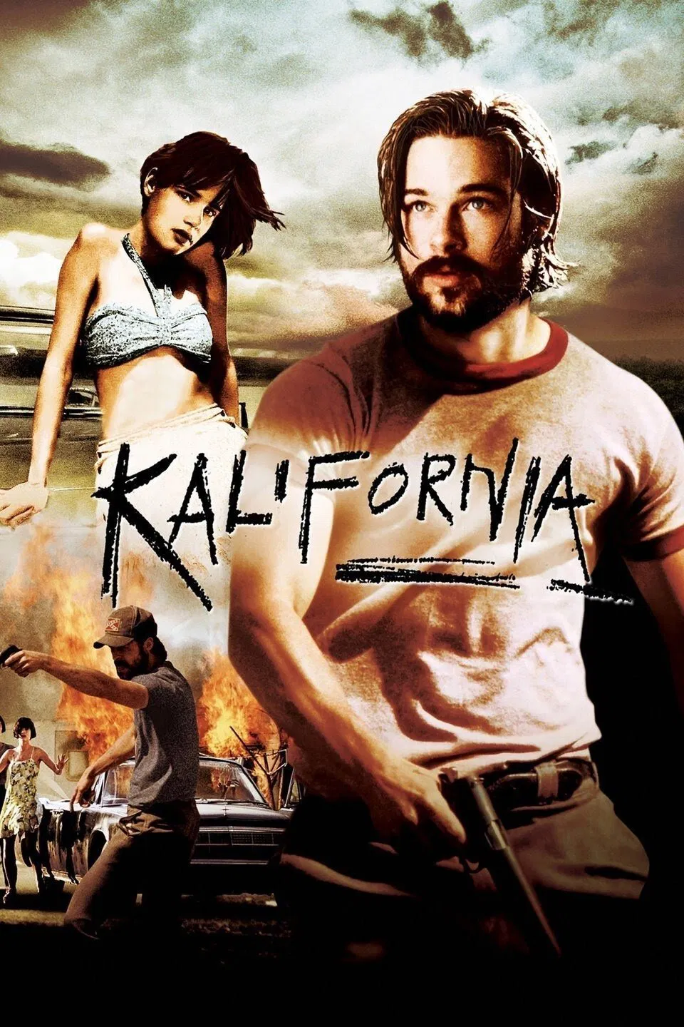 Poster chính thức của phim Phim Giật Gân, Phim Hình Sự "Sát Nhân Ở Kalifornia" (Kalifornia - 1993), với sự tham gia của diễn viên Brad Pitt và David Duchovny.