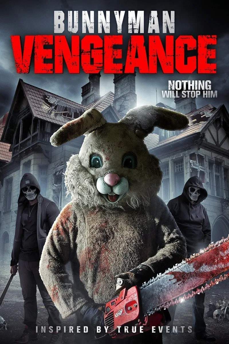 Poster chính thức của phim Phim Kinh Dị "Sát Nhân Thỏ Trả Thù" (Bunnyman Vengeance - 2017), với sự tham gia của diễn viên Olivia Stiefel và Debby Gerber.