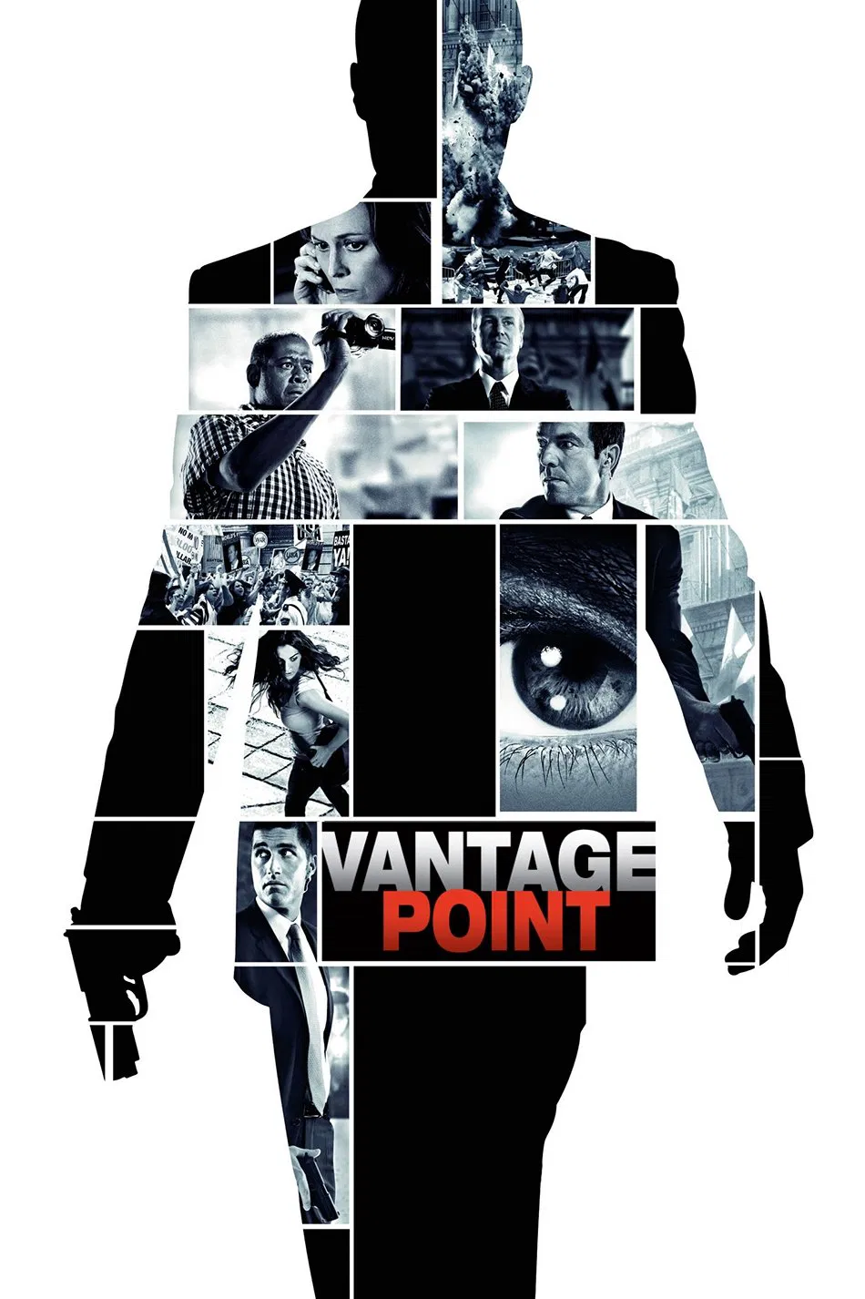Poster chính thức của phim Phim Tâm Lý, Phim Hành Động "Sát Thủ" (Vantage Point - 2008), với sự tham gia của diễn viên Dennis Quaid và Matthew Fox.