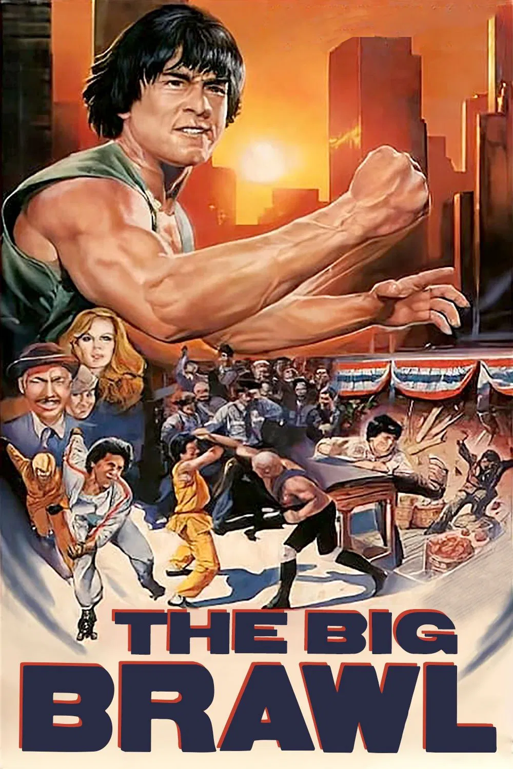 Poster chính thức của phim Phim Hành Động, Phim Hài "Sát Thủ Hào" (The Big Brawl - 1980), với sự tham gia của diễn viên Thành Long và Mako.