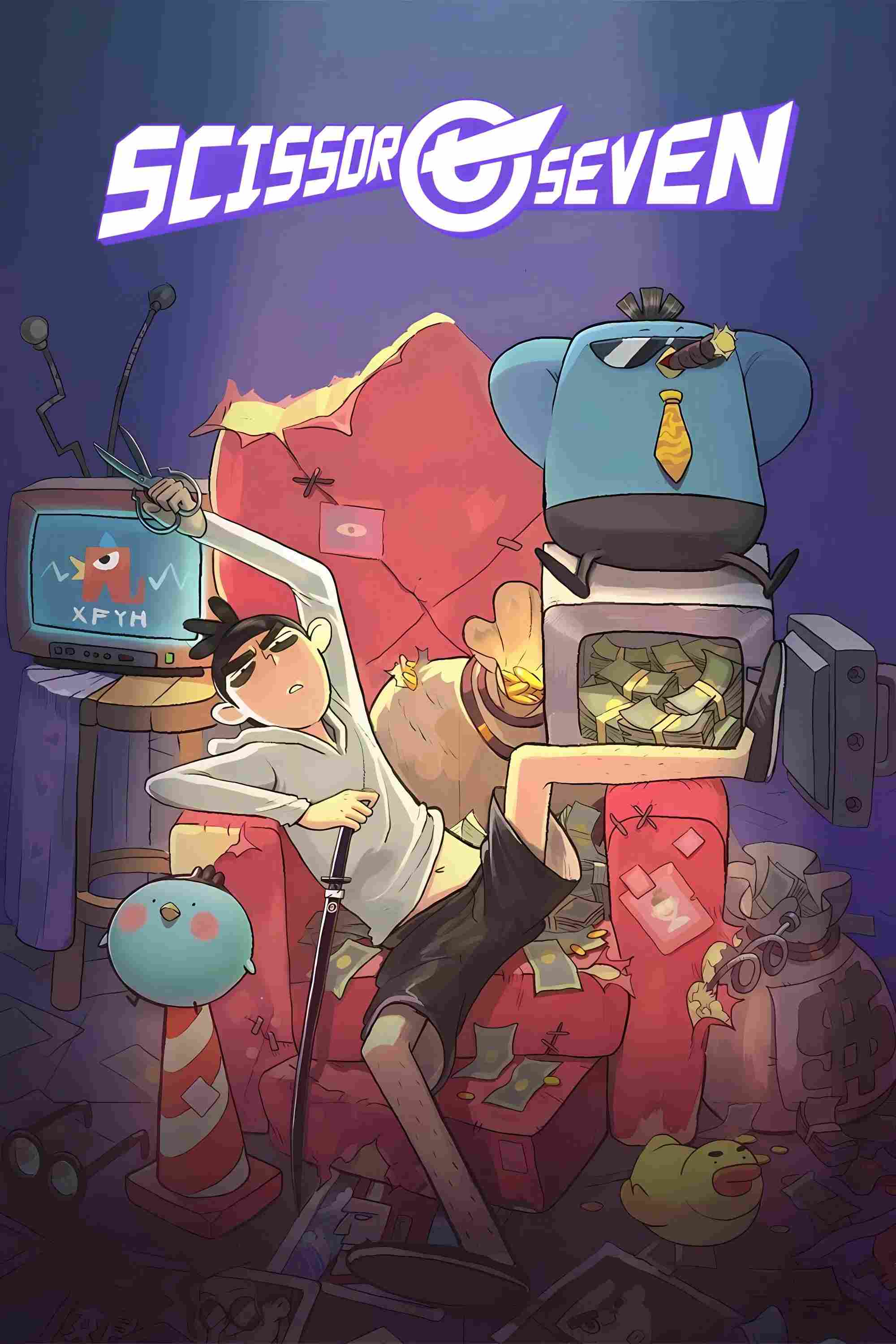Poster chính thức của phim Phim Hoạt Hình, Phim Hài "Sát Thủ Lưỡi Kéo (Phần 3)" (Scissor Seven - 2018), với sự tham gia của diễn viên Xiaofeng He và Đoàn Nghi Hiên.