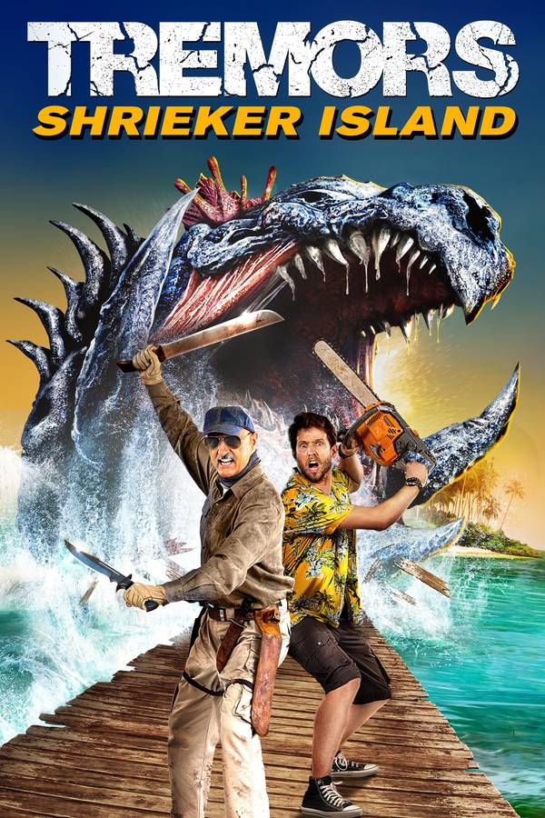 Poster chính thức của phim Phim Hành Động, Phim Kinh Dị "Sâu Đất Khổng Lồ: Đảo Shrieker" (Tremors: Shrieker Island - 2020), với sự tham gia của diễn viên Michael Gross và Jon Heder.