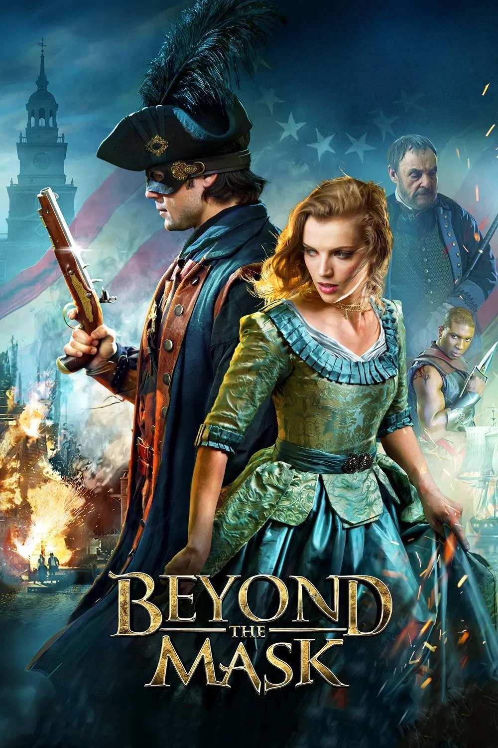 Poster chính thức của phim Phim Hành Động, Phim Phiêu Lưu "Sau Lớp Mặt Nạ" (Beyond the Mask - 2015), với sự tham gia của diễn viên Andrew Cheney và Kara Killmer.