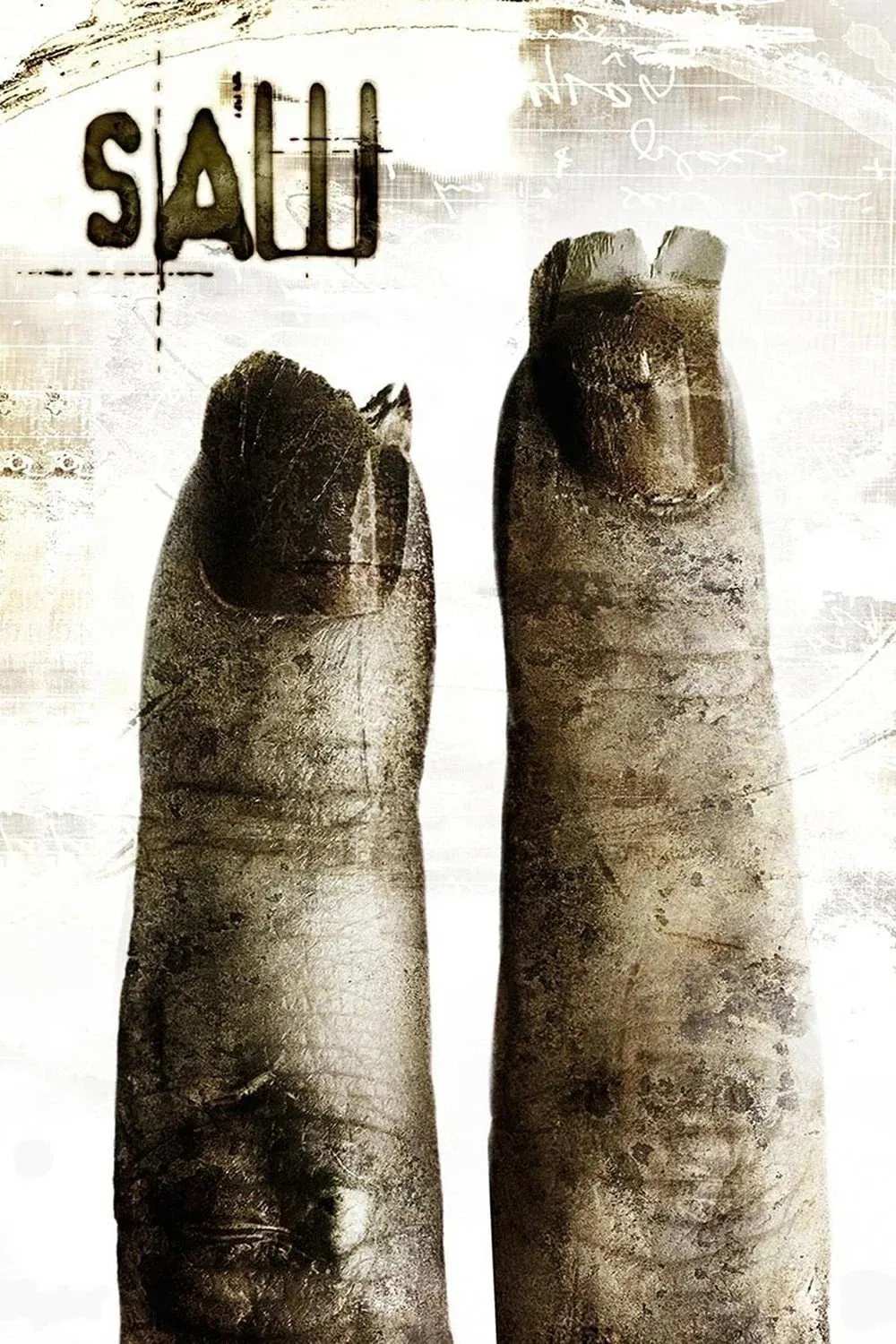 Poster chính thức của phim Phim Kinh Dị "Lưỡi Cưa 2" (Saw II - 2005), với sự tham gia của diễn viên Tobin Bell và Donnie Wahlberg.
