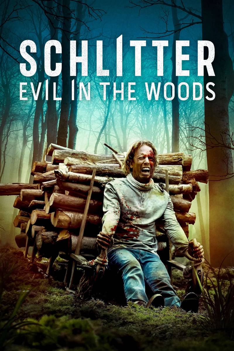 Poster chính thức của phim Phim Kinh Dị, Phim Giật Gân "Schlitter: Ma Quái Giữa Rừng Sâu" (Schlitter: Evil in the Woods - 2023), với sự tham gia của diễn viên Louka Meliava và Côme Levin.