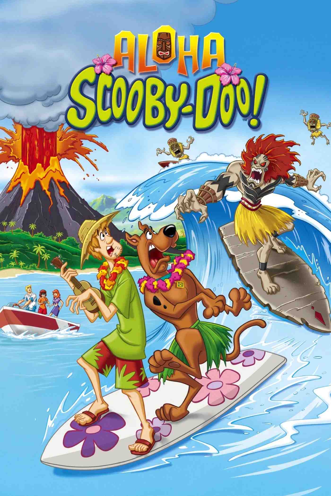 Poster chính thức của phim Phim Bí Ẩn, Phim Gia Đình "Scooby-Doo! Chuyến Phiêu Lưu Trên Đảo Hawaii" (Aloha Scooby-Doo! - 2005), với sự tham gia của diễn viên Casey Kasem và Frank Welker.