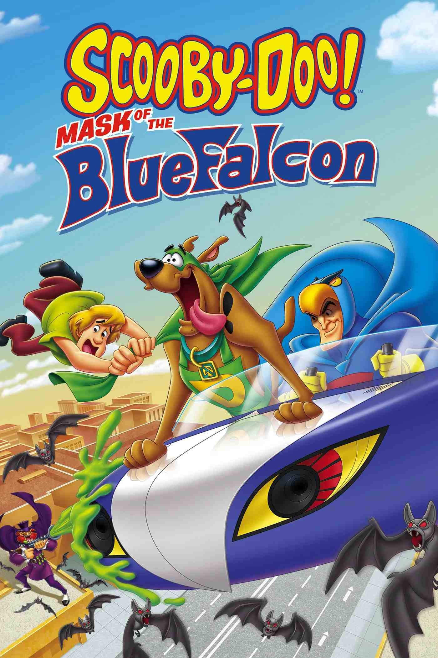 Poster chính thức của phim Phim Hoạt Hình, Phim Hài "Scooby Doo! Mặt nạ chim ưng xanh" (Scooby-Doo! Mask of the Blue Falcon - 2012), với sự tham gia của diễn viên Frank Welker và Mindy Cohn.