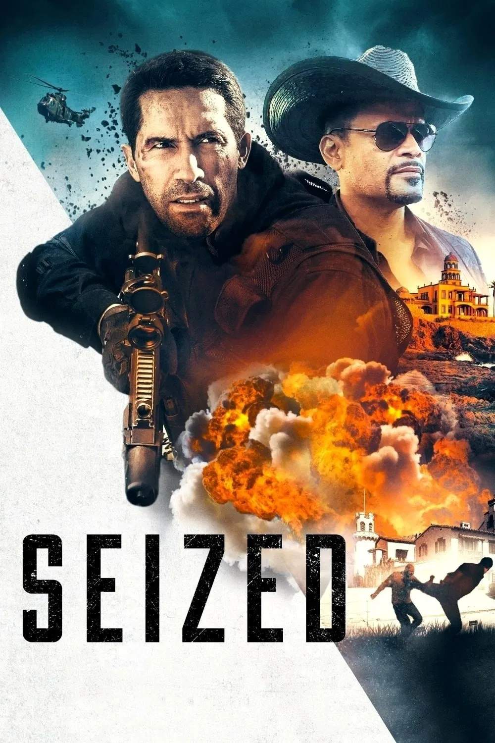 Poster chính thức của phim Phim Hành Động, Phim Giật Gân "Seized" (Seized - 2020), với sự tham gia của diễn viên Scott Adkins và Mario Van Peebles.