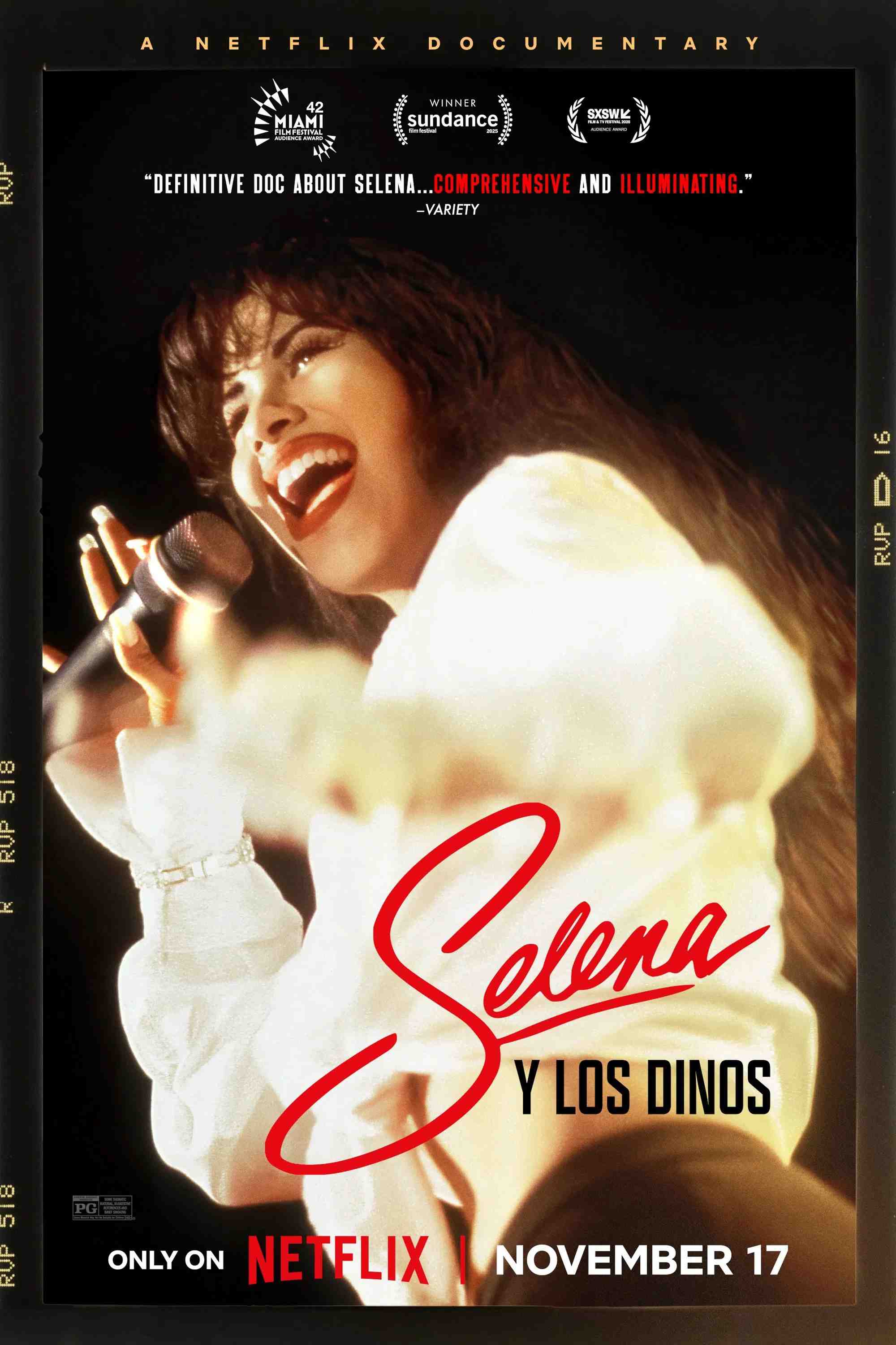 Poster chính thức của phim Phim Tài Liệu, Phim Ca Nhạc "Selena y Los Dinos: Di Sản Của Một Gia Đình" (Selena y Los Dinos: A Family's Legacy - 2025), với sự tham gia của diễn viên Selena Quintanilla.
