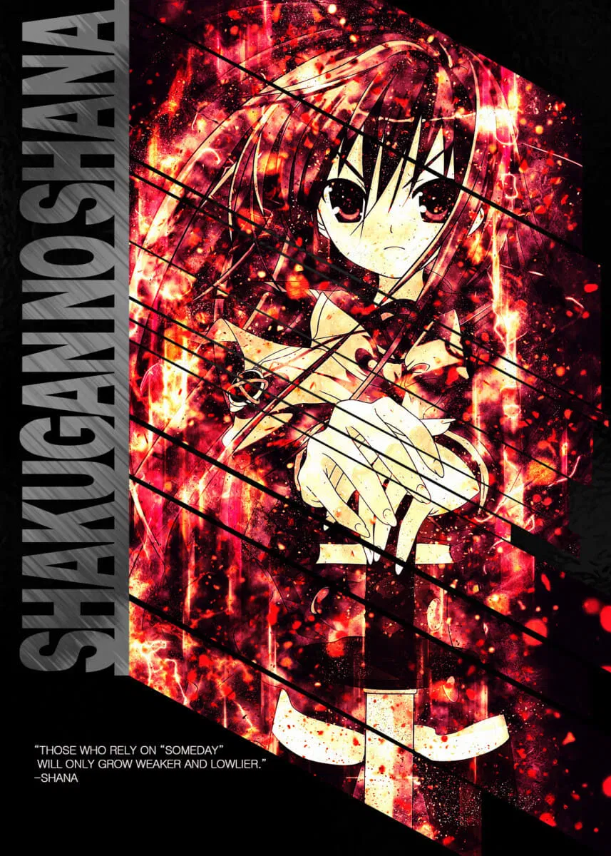 Poster chính thức của phim Phim Hành Động & Phiêu Lưu, Phim Hoạt Hình "Shakugan Của Shana" (Shakugan no Shana - 2005), với sự tham gia của diễn viên Satoshi Hino và Rie Kugimiya.