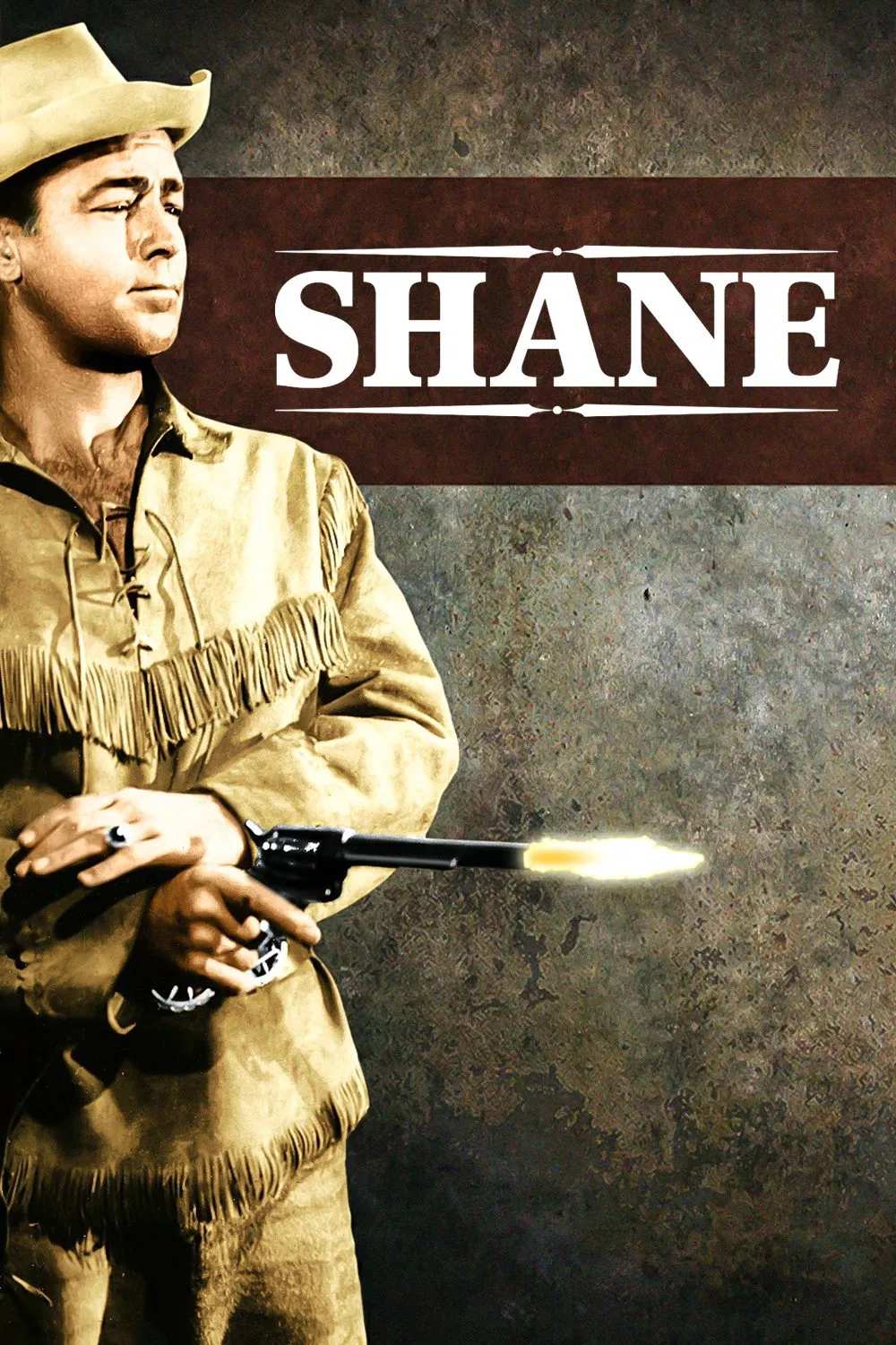 Poster chính thức của phim Phim Tâm Lý, Phim Miền Tây "Shane" (Shane - 1953), với sự tham gia của diễn viên Alan Ladd và Jean Arthur.