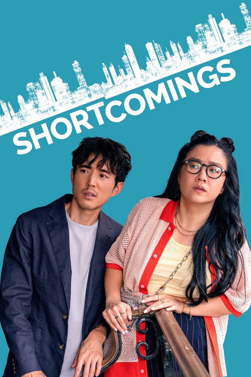 Poster chính thức của phim Phim Hài, Phim Tâm Lý "Shortcomings" (Shortcomings - 2023), với sự tham gia của diễn viên Justin H. Min và Debby Ryan.