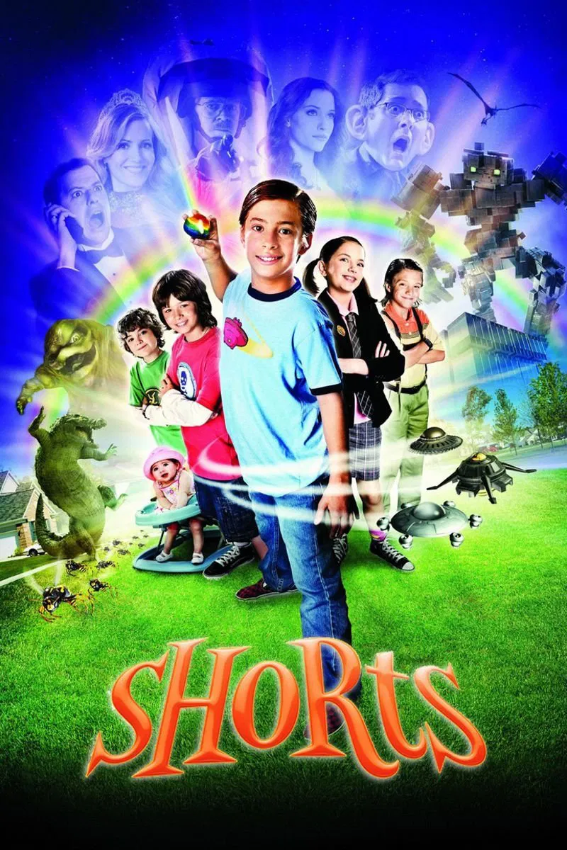 Poster chính thức của phim Phim Gia Đình, Phim Giả Tượng "Shorts" (Shorts - 2009), với sự tham gia của diễn viên Jimmy Bennett và Jake Short.