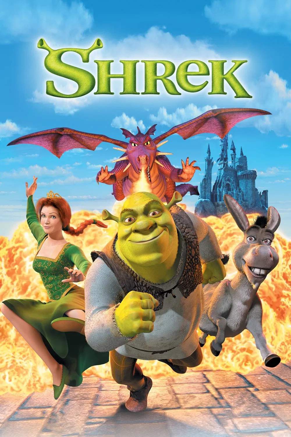 Poster chính thức của phim Phim Hoạt Hình, Phim Hài "Shrek" (Shrek - 2001), với sự tham gia của diễn viên Mike Myers và Eddie Murphy.