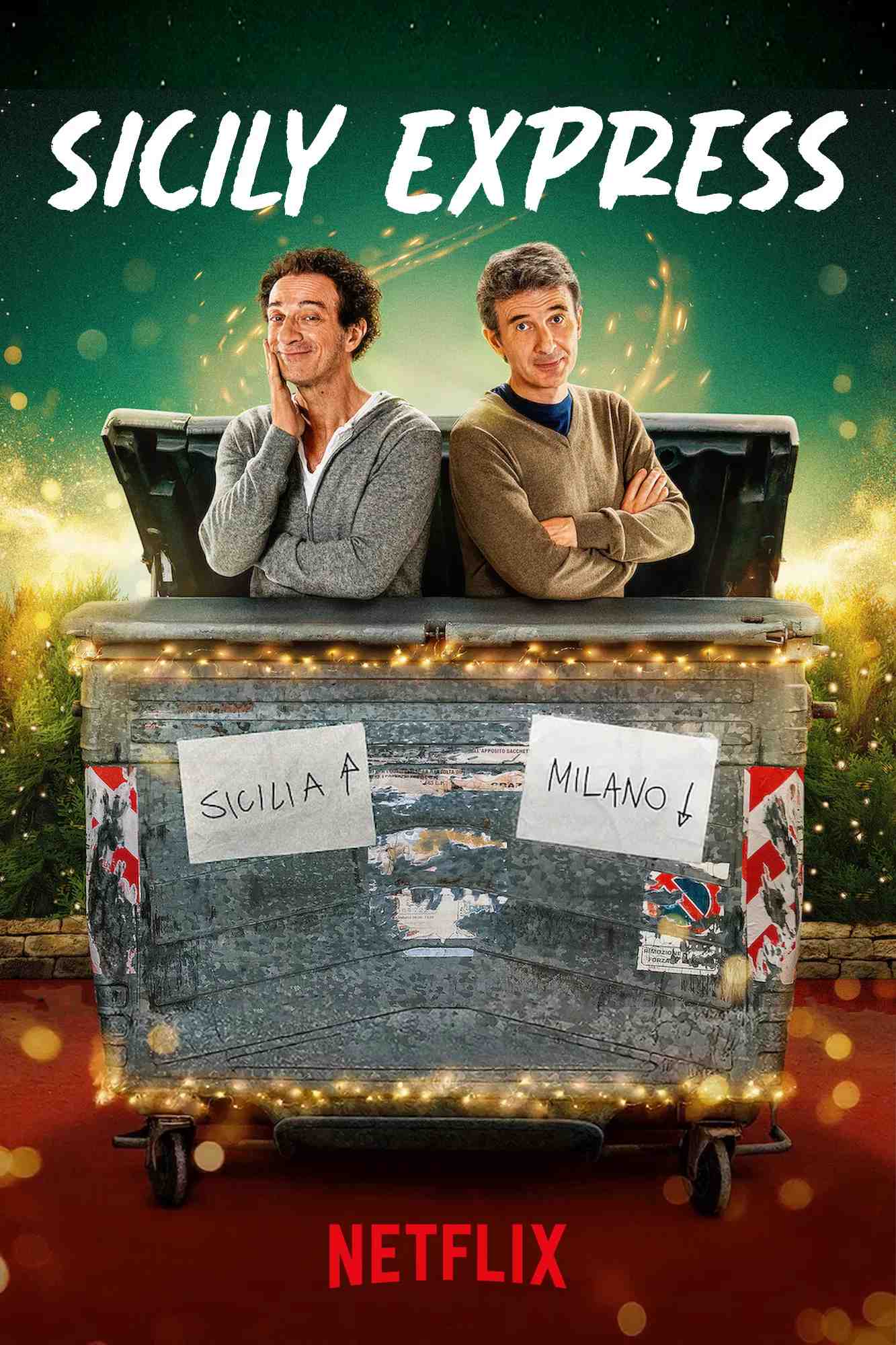 Poster chính thức của phim Phim Hài, Phim Gia Đình "Sicily Express" (Sicily Express - 2025), với sự tham gia của diễn viên Salvatore Ficarra và Valentino Picone.