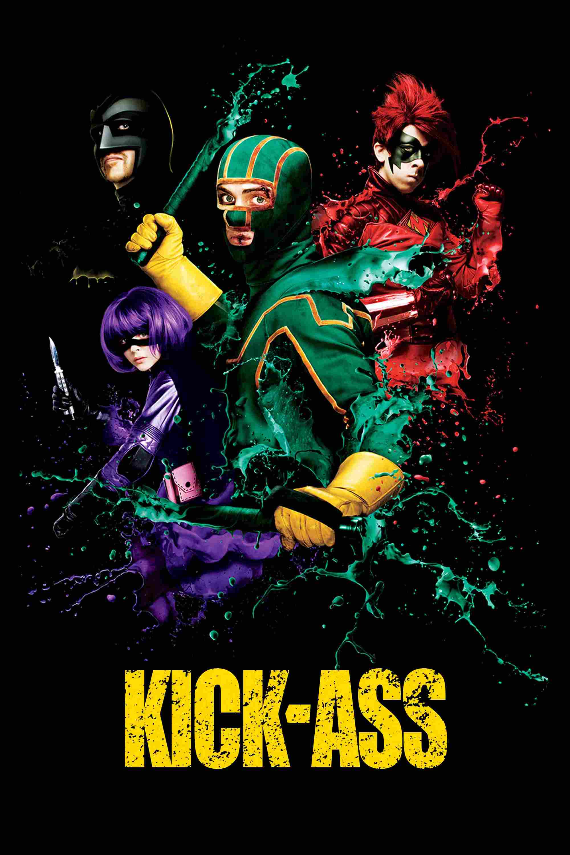 Poster chính thức của phim Phim Hành Động, Phim Hình Sự "Siêu Anh Hùng" (Kick-Ass - 2010), với sự tham gia của diễn viên Aaron Taylor-Johnson và Chloë Grace Moretz.