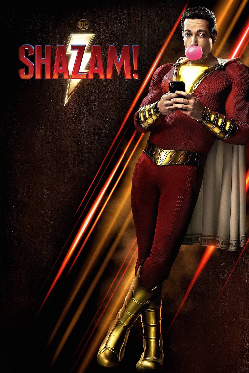 Poster chính thức của phim Phim Hành Động, Phim Hài "Siêu Anh Hùng Shazam" (Shazam! - 2019), với sự tham gia của diễn viên Zachary Levi và Mark Strong.