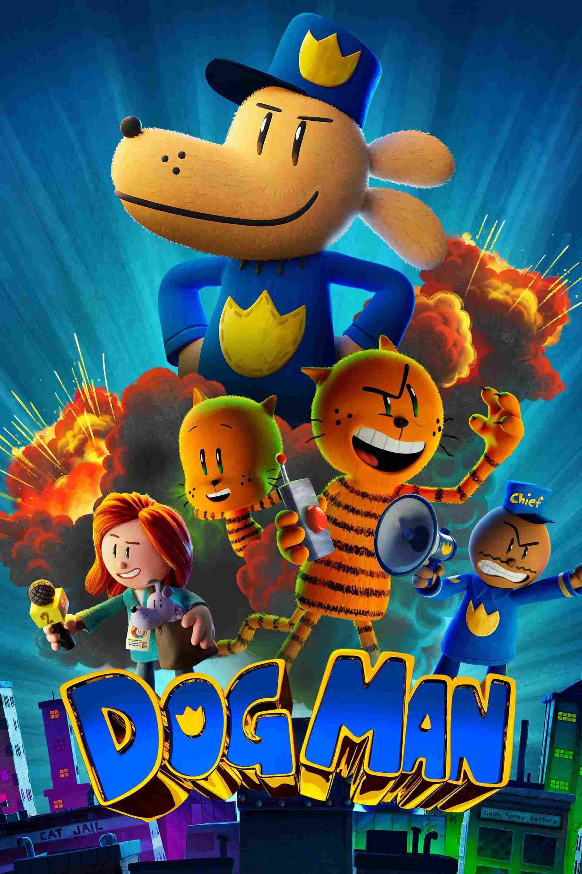 Poster chính thức của phim Phim Gia Đình, Phim Hài "Siêu Cảnh Khuyển" (Dog Man - 2025), với sự tham gia của diễn viên Peter Hastings và Pete Davidson.