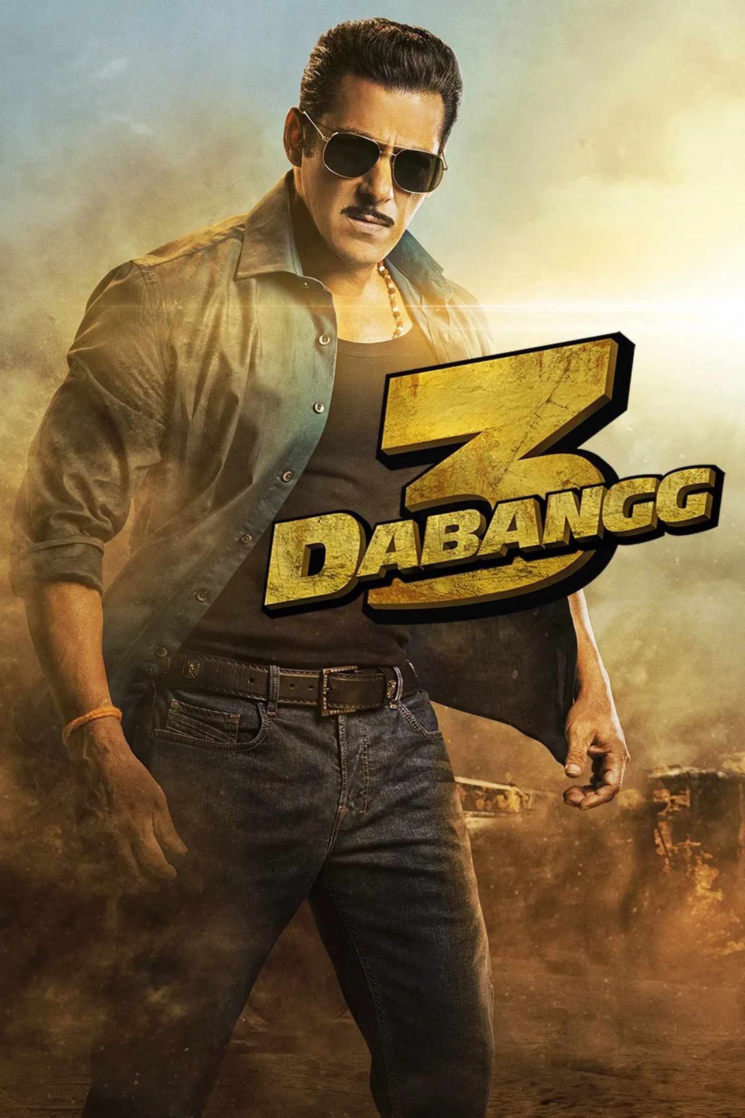 Poster chính thức của phim Phim Hành Động, Phim Hài "Siêu Cảnh Sát 3" (Dabangg 3 - 2019), với sự tham gia của diễn viên Salman Khan và Sonakshi Sinha.