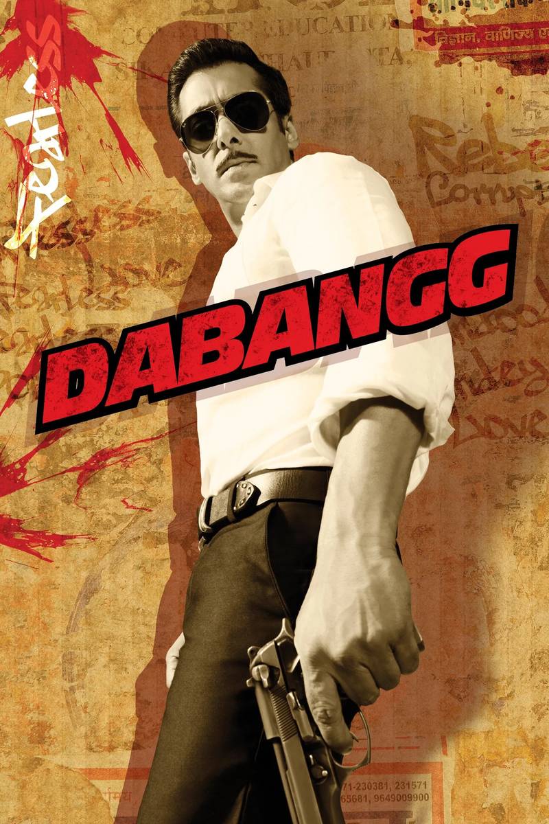 Poster chính thức của phim Phim Hành Động, Phim Hài "Siêu Cảnh Sát" (Dabangg - 2010), với sự tham gia của diễn viên Salman Khan và Sonakshi Sinha.