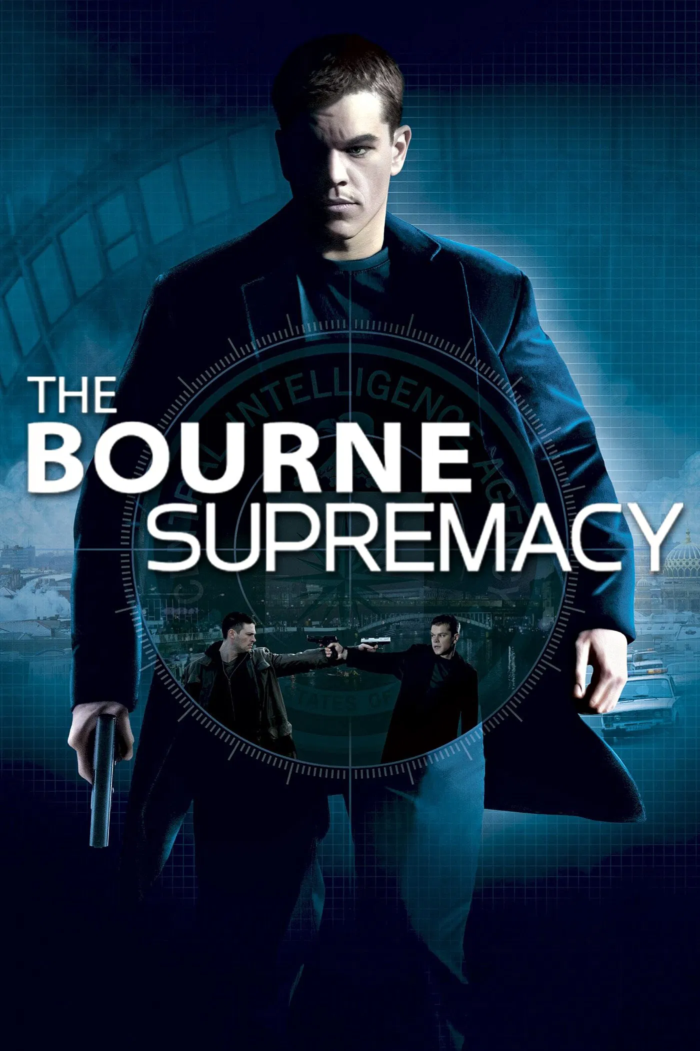 Poster chính thức của phim Phim Hành Động, Phim Tâm Lý "Siêu Điệp Viên 2: Quyền Lực Của Bourne" (The Bourne Supremacy - 2004), với sự tham gia của diễn viên Matt Damon và Franka Potente.