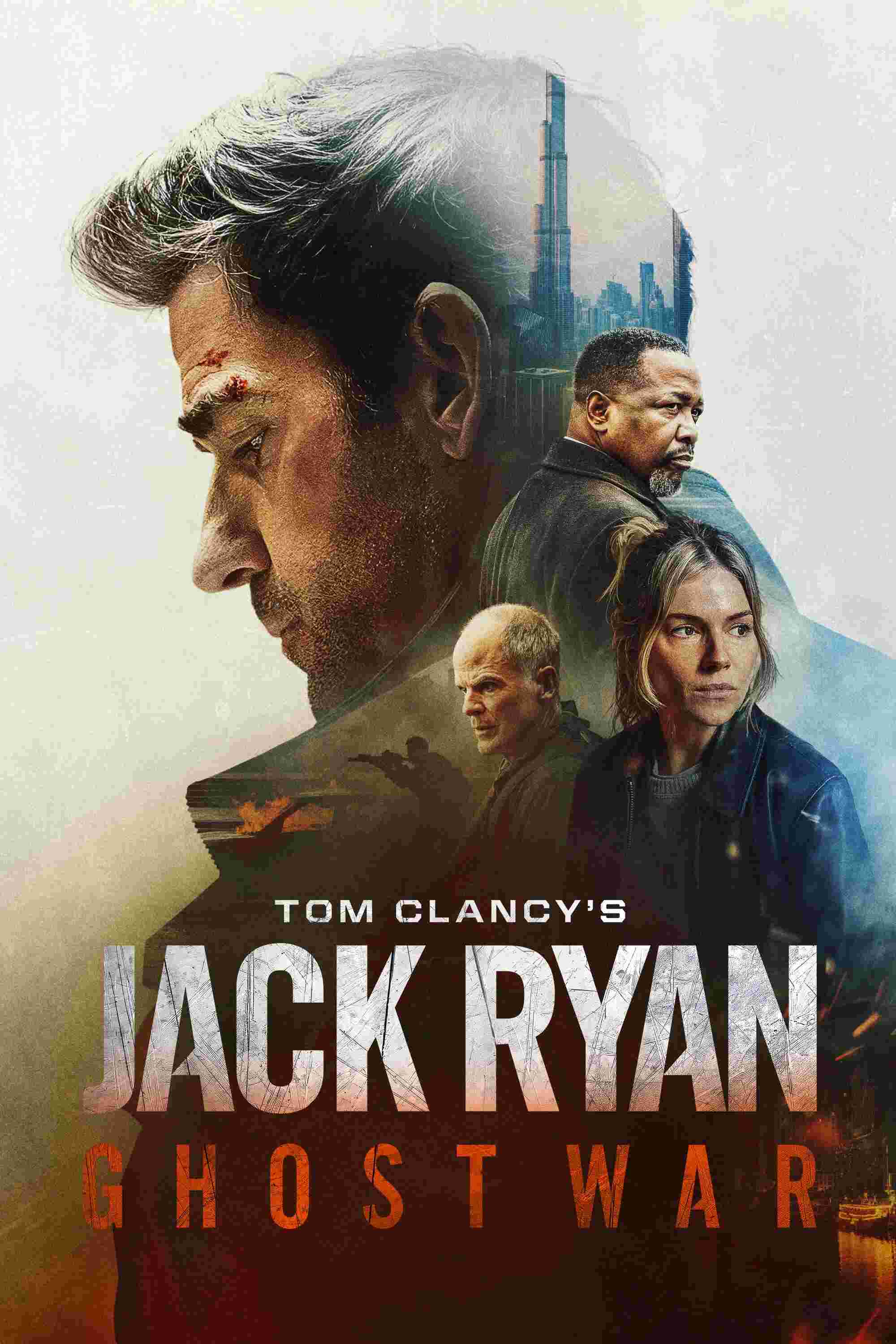Poster chính thức của phim Phim Hành Động, Phim Giật Gân "Siêu Điệp Viên Jack Ryan: Bóng Ma Chiến Tranh" (Tom Clancy's Jack Ryan: Ghost War - 2026), với sự tham gia của diễn viên John Krasinski và Sienna Miller.
