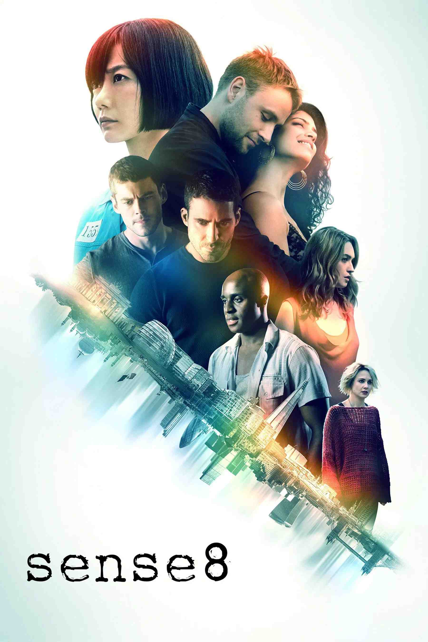 Poster chính thức của phim Phim Viễn Tưởng & Giả Tưởng, Phim Tâm Lý "Siêu Giác Quan" (Sense8 - 2015), với sự tham gia của diễn viên Miguel Ángel Silvestre và Max Riemelt.
