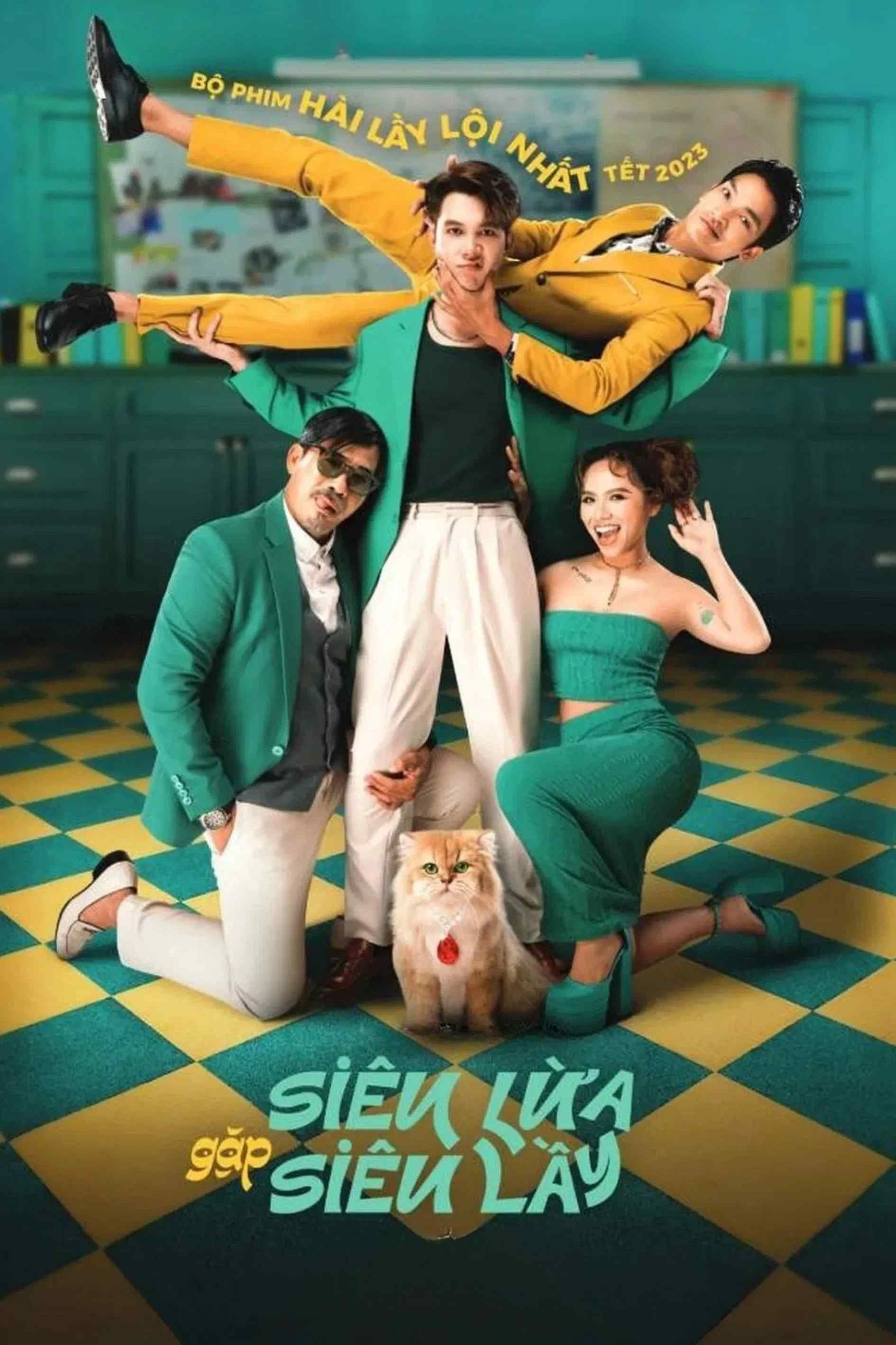 Poster chính thức của phim Phim Hài, Phim Hành Động "Siêu Lừa Gặp Siêu Lầy" (Hustler vs Scammer - 2023), với sự tham gia của diễn viên Anh Tú Atus và Mạc Văn Khoa.