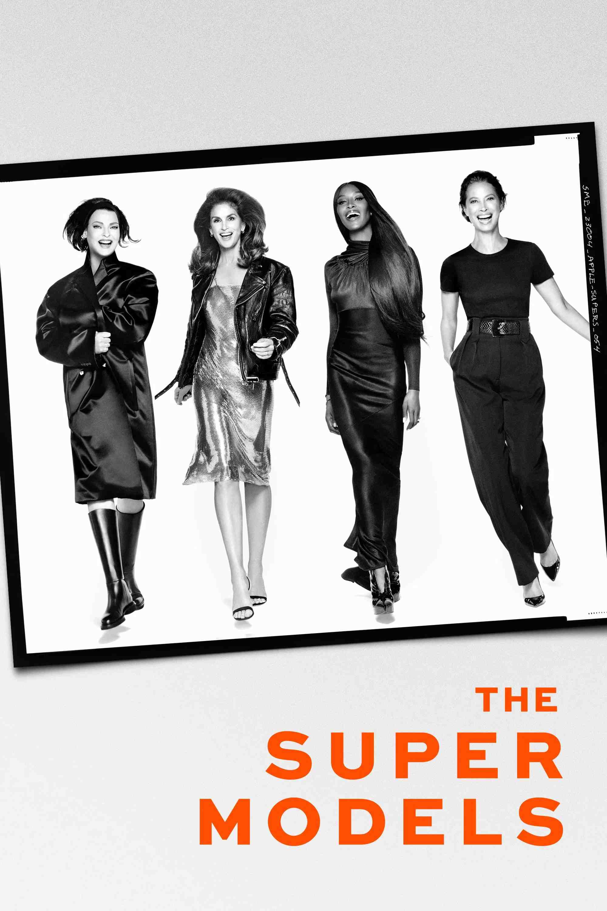 Poster chính thức của phim Phim Tài Liệu "Siêu Mẫu - The Super Models" (The Super Models - 2023), với sự tham gia của diễn viên Cindy Crawford và Christy Turlington.